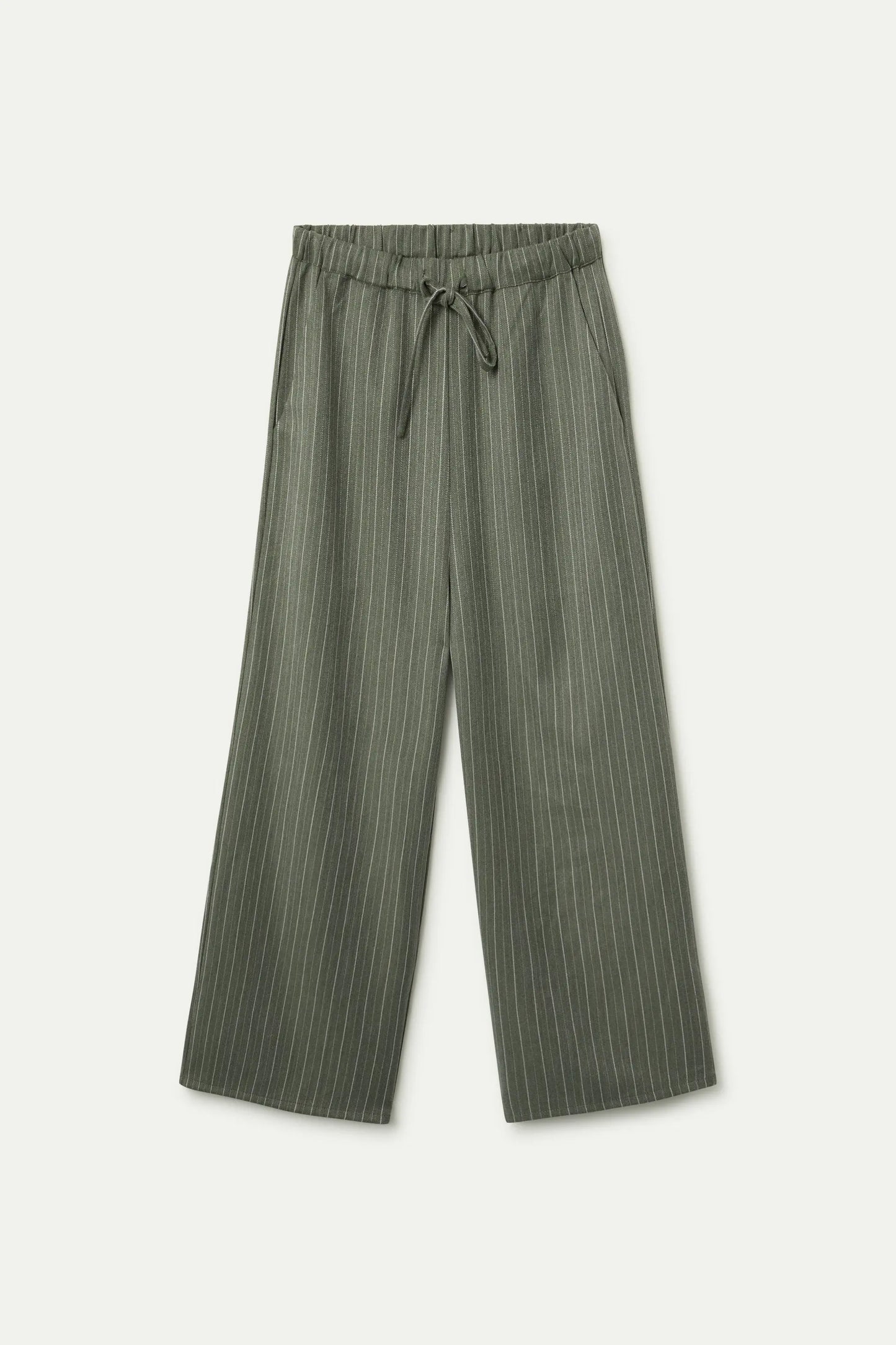 Pantalón de raya diplomática verde grisáceo