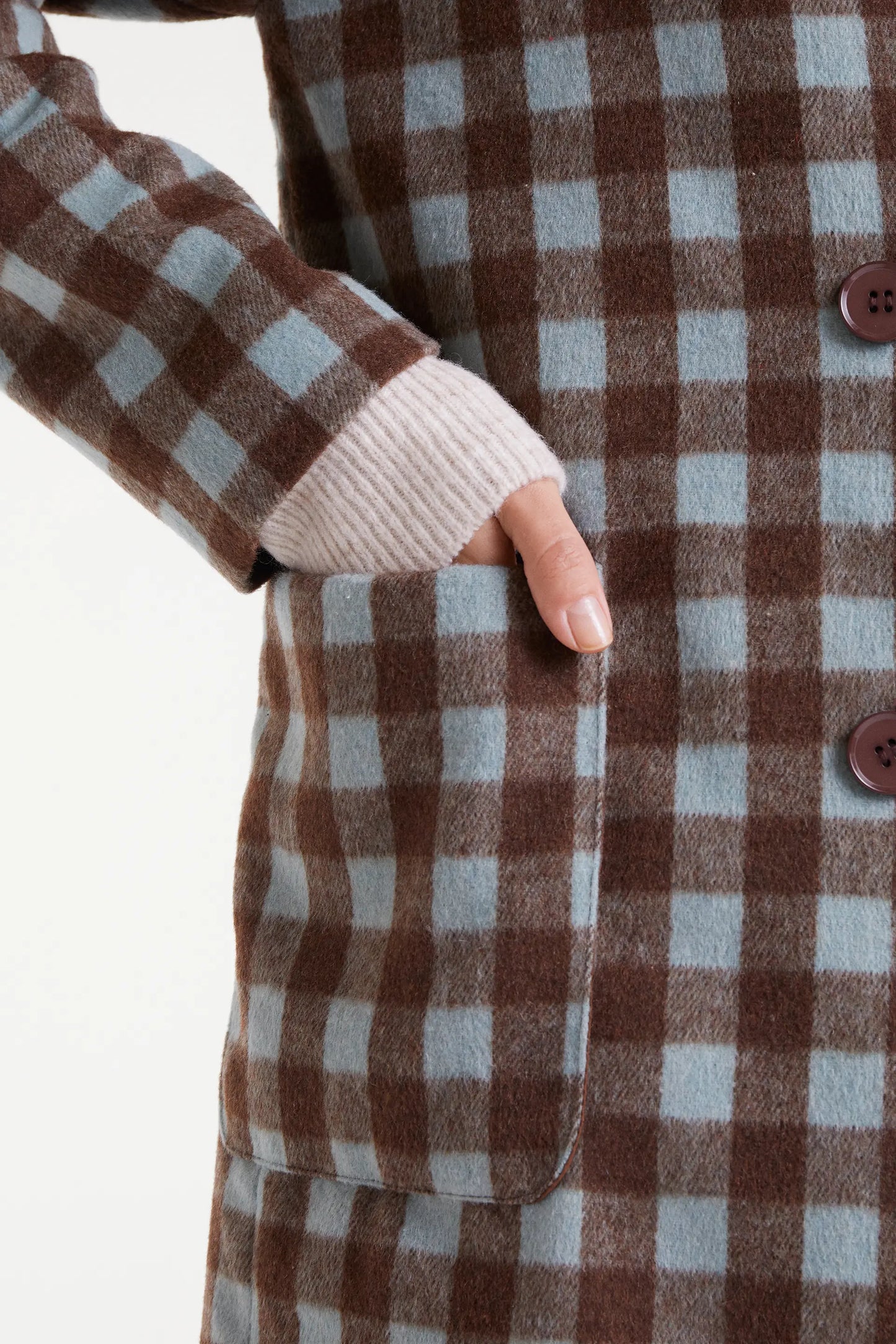 Abrigo de cuadros marrón