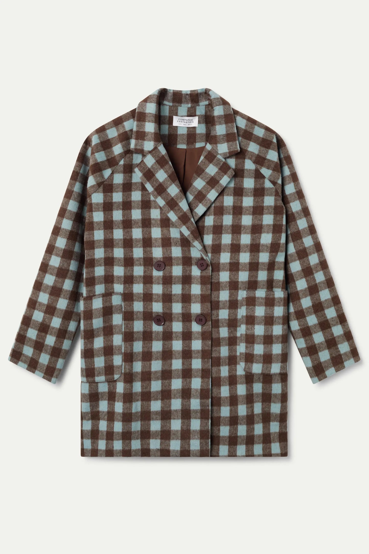 Abrigo de cuadros marrón