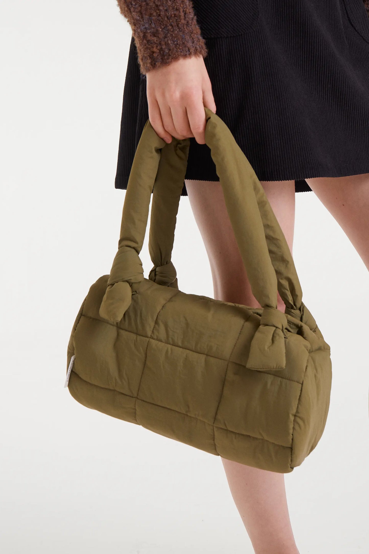 Green quilted shoulder bag