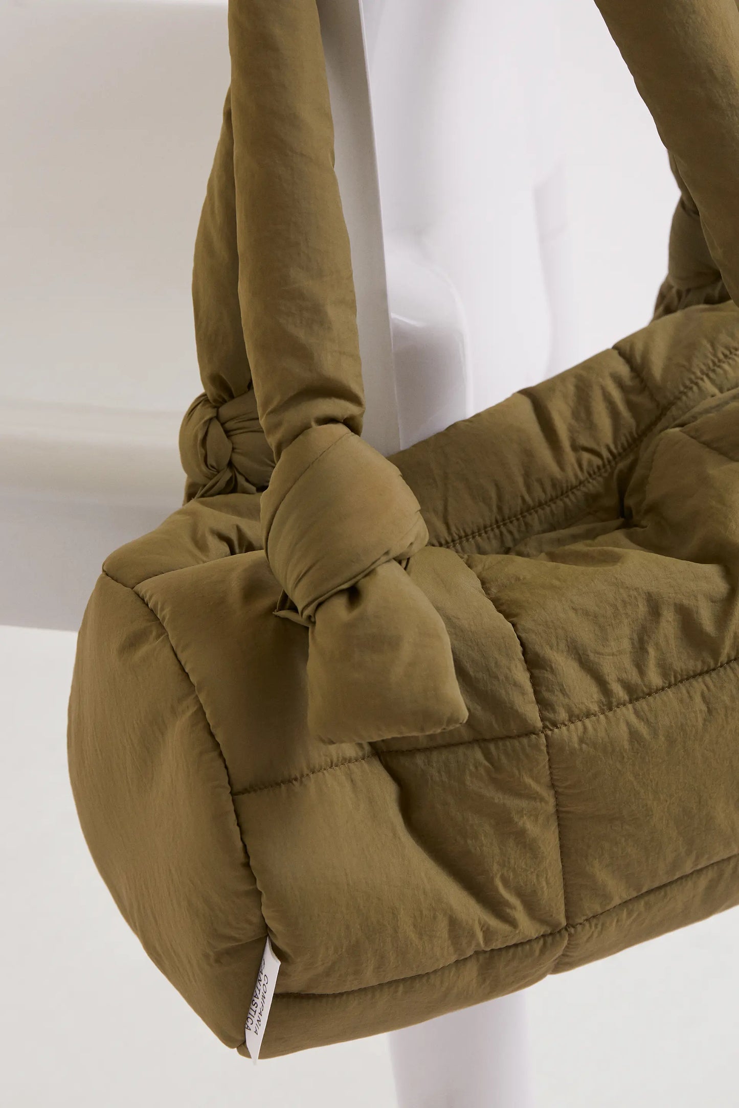 Green quilted shoulder bag