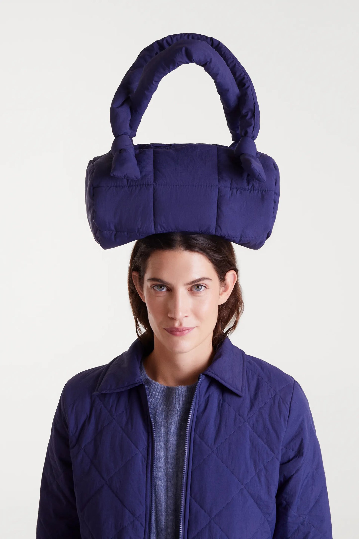 Blue quilted shoulder bag