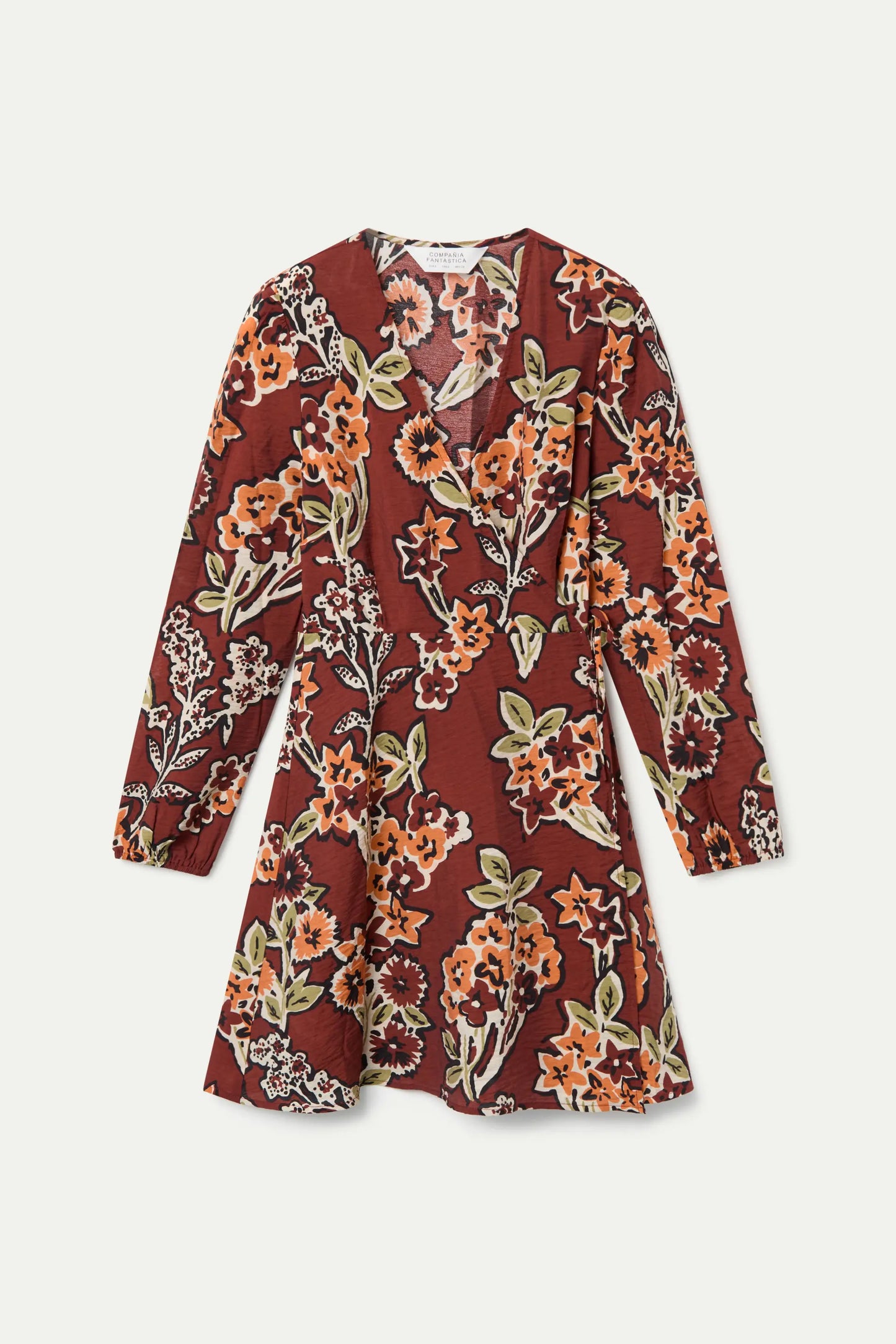 Short lightweight crepe dress with Daisy print