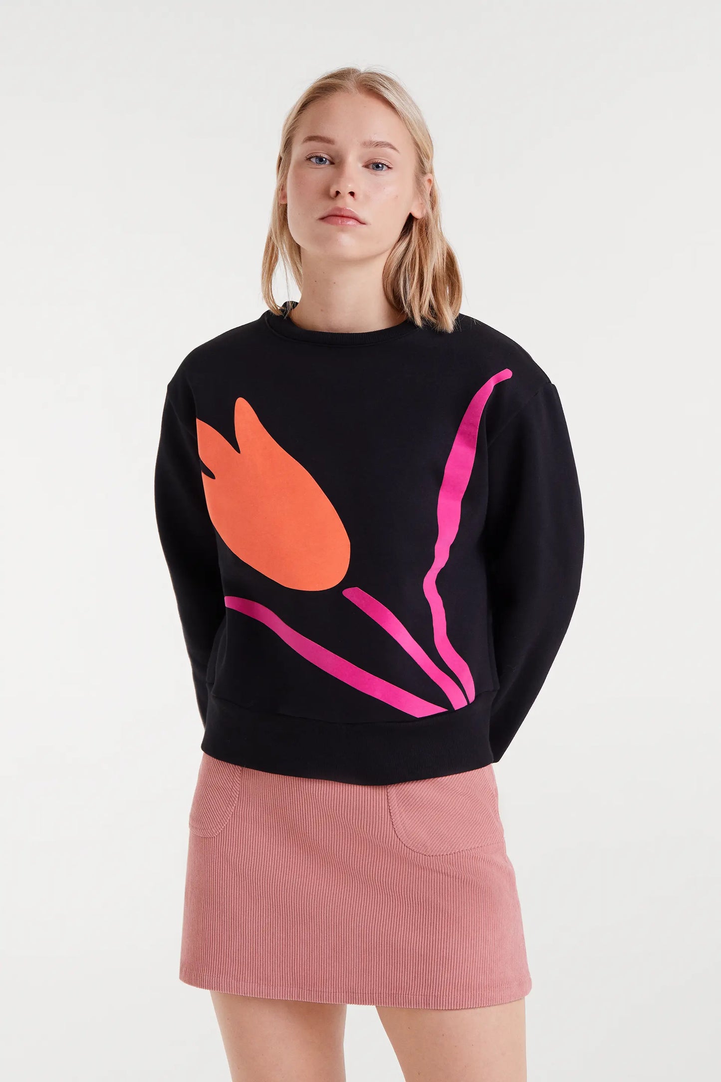 Felpa con stampa floreale