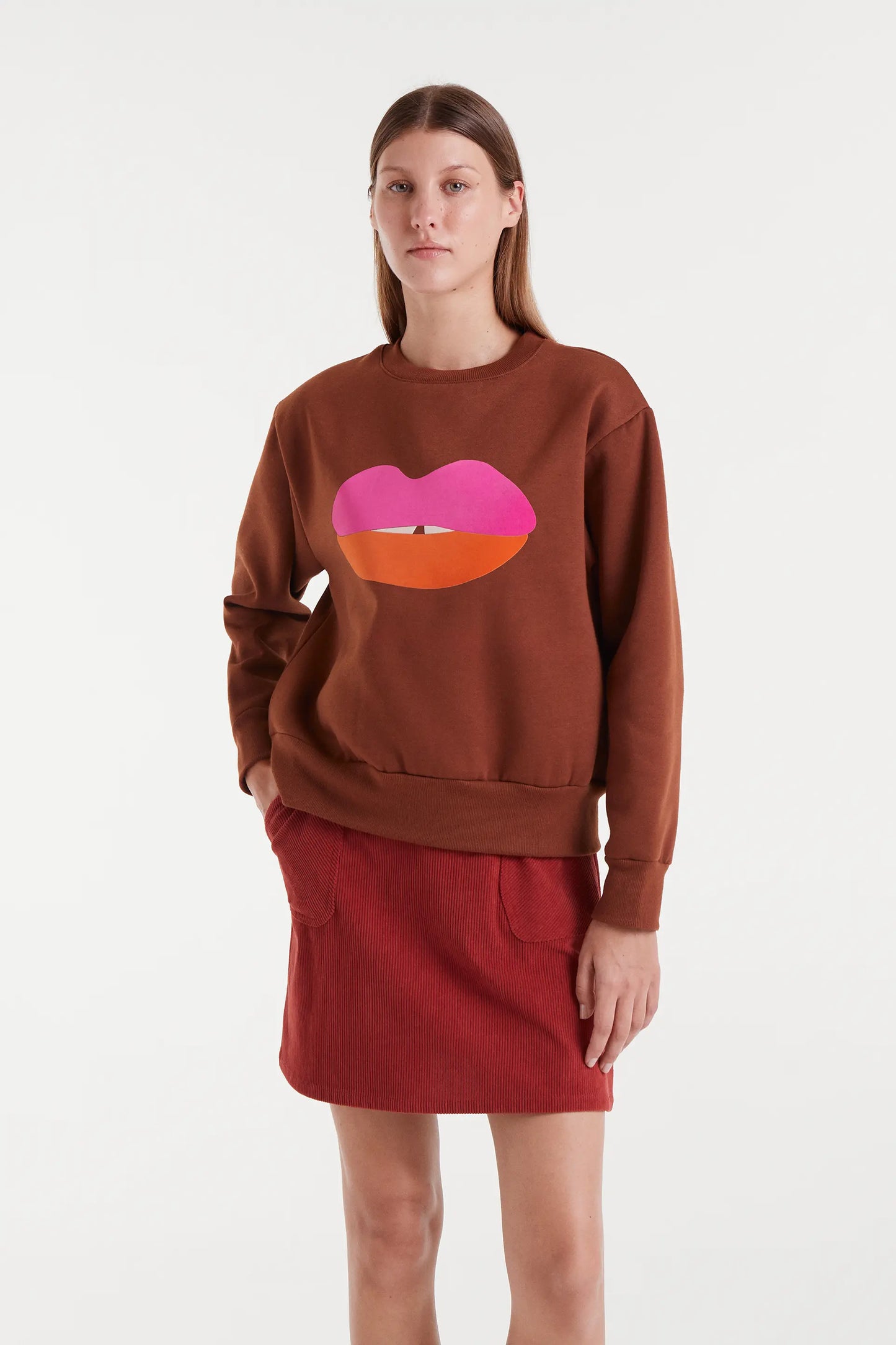 Felpa con stampa labbra