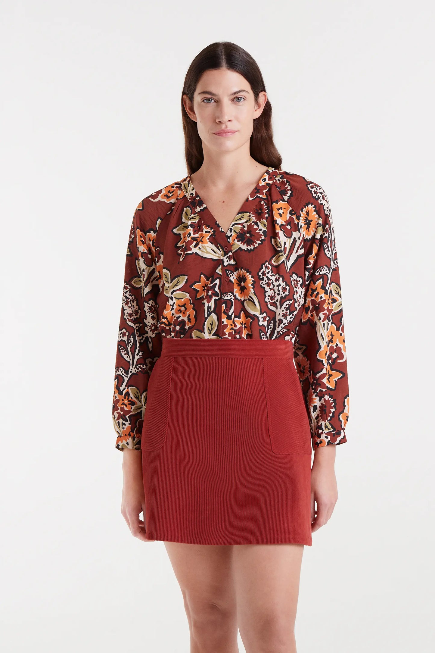 Camisa crepé ligero con estampado Daisy