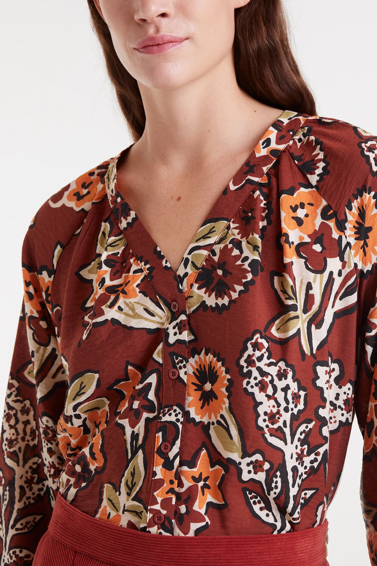 Camisa crepé ligero con estampado Daisy