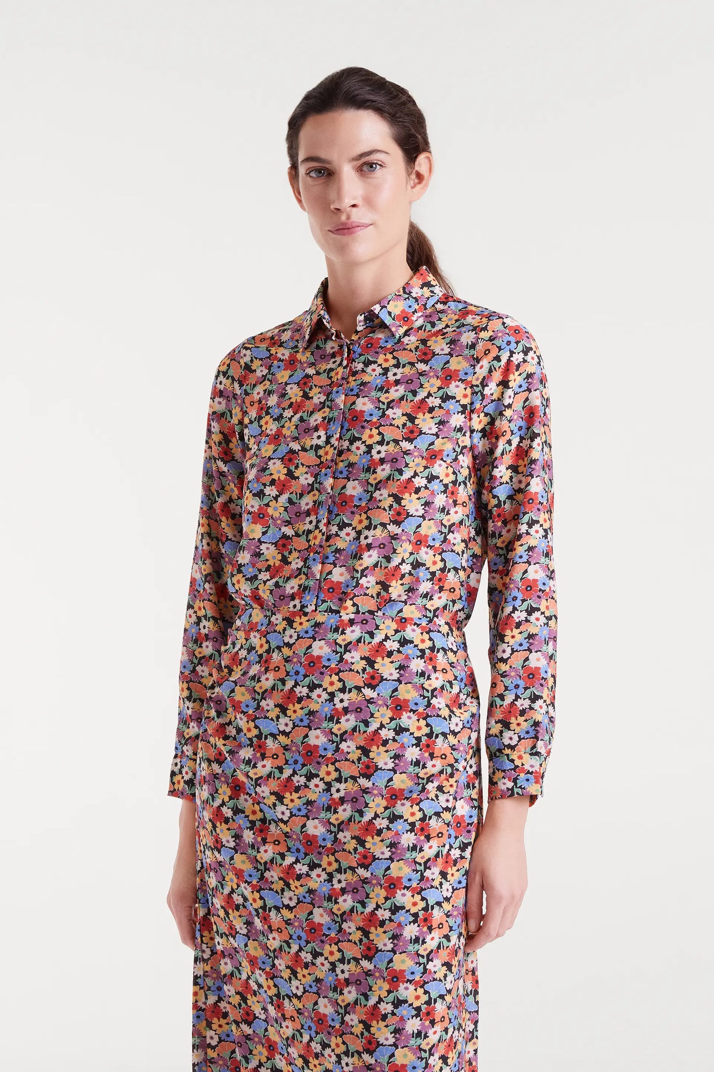 Hampton Small Print Lightweight Crepe Shirt