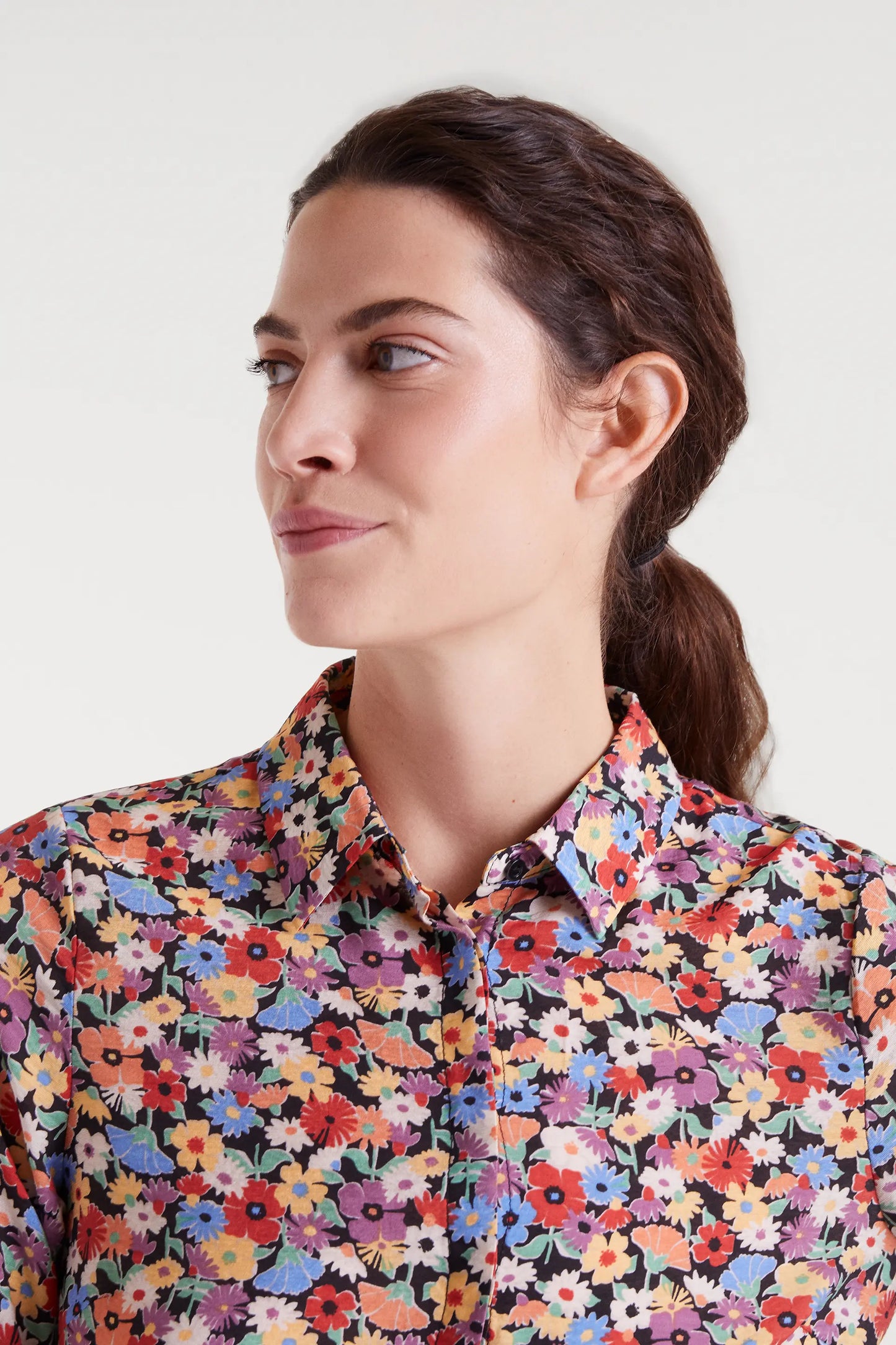 Hampton Small Print Lightweight Crepe Shirt