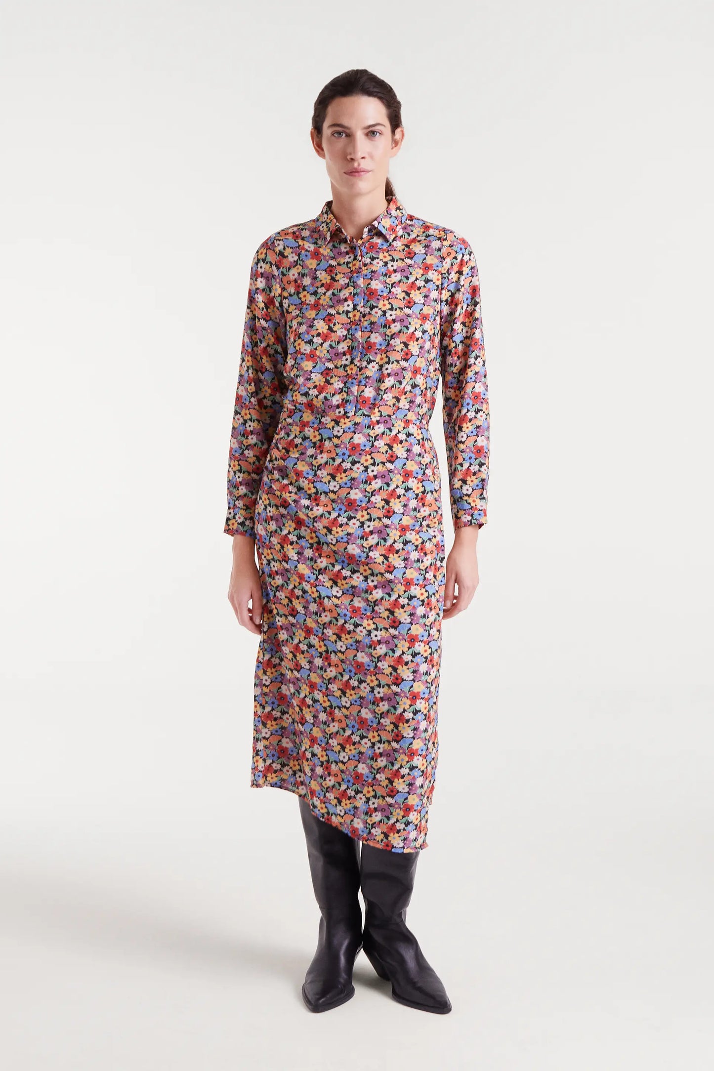Hampton Small Print Lightweight Crepe Shirt