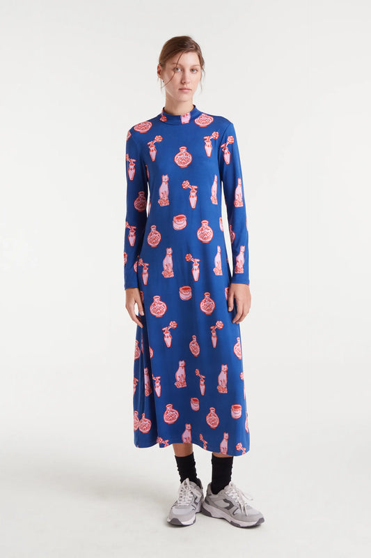 Vestido largo con estampado Porcelain