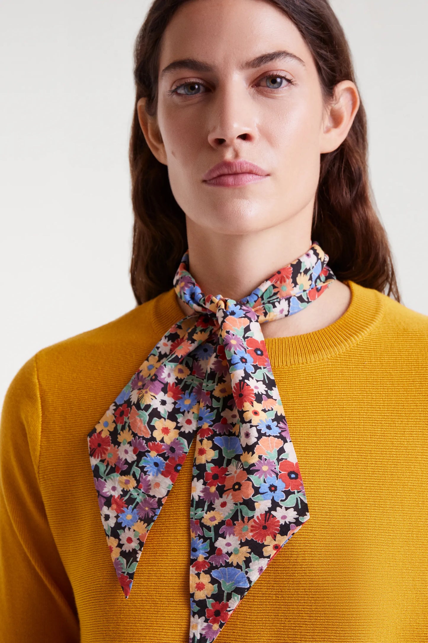 Hampton Small Print Lightweight Crepe Scarf