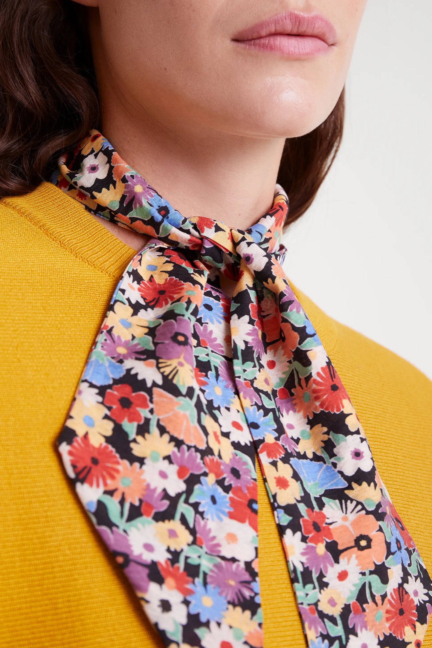 Hampton Small Print Lightweight Crepe Scarf
