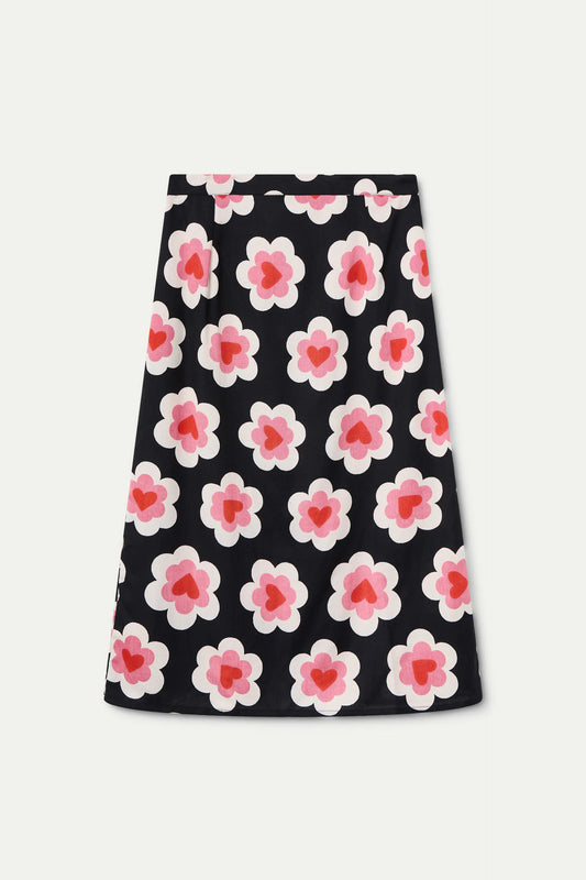 Falda midi con estampado Sweatheart