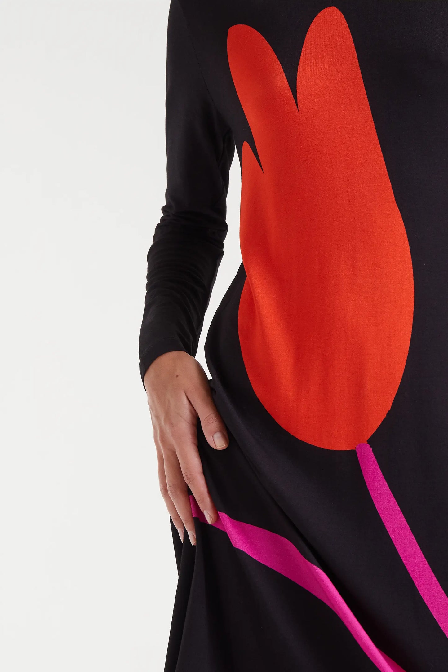 Vestido largo con estampado Big Tulip