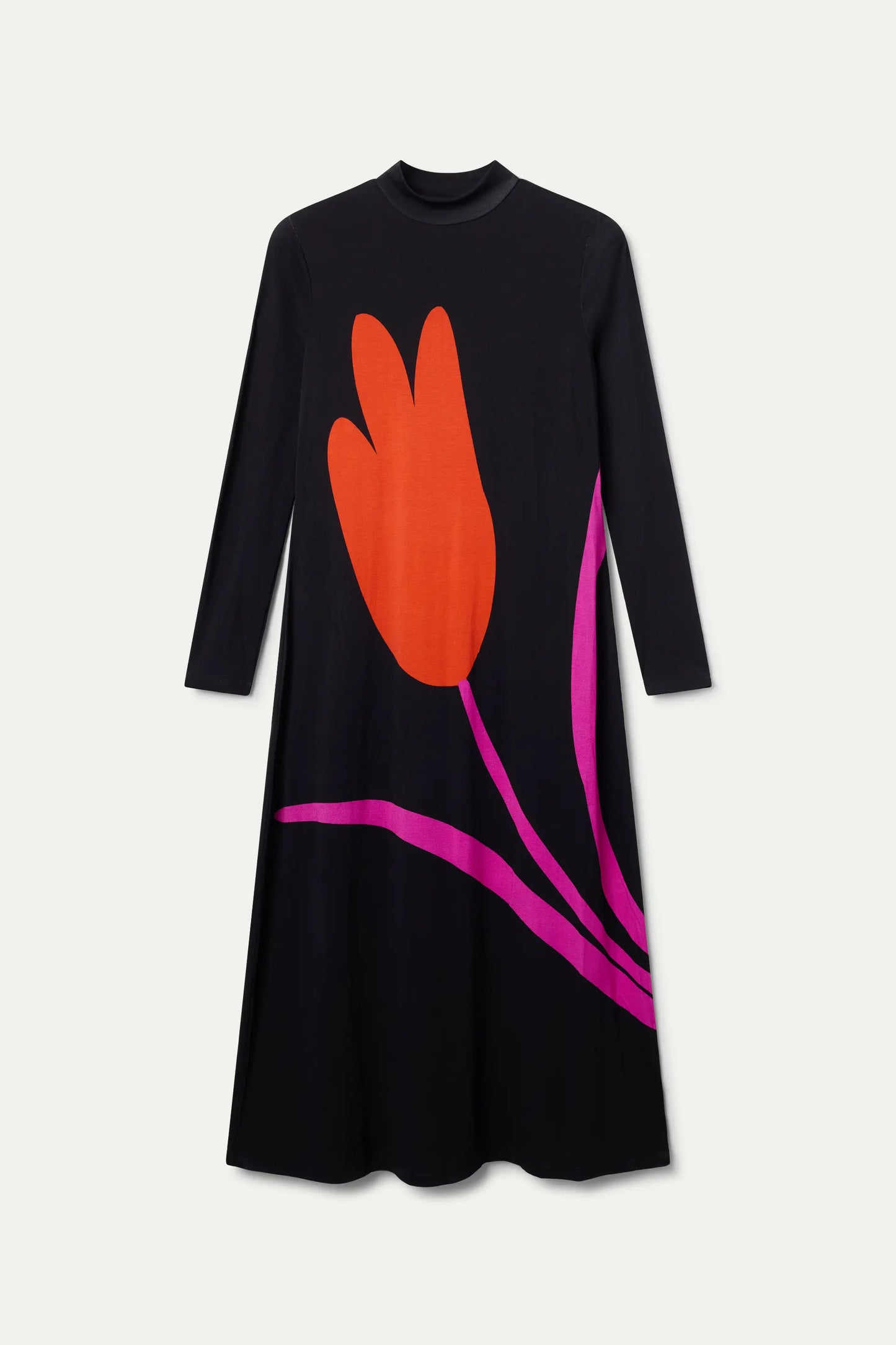 Vestido largo con estampado Big Tulip