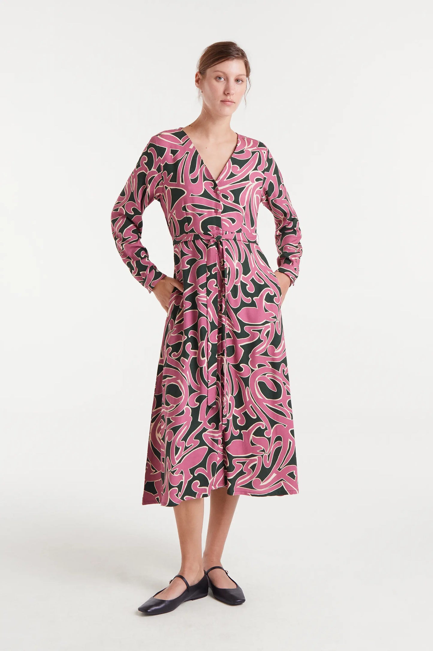 Abito midi con stampa Pastures