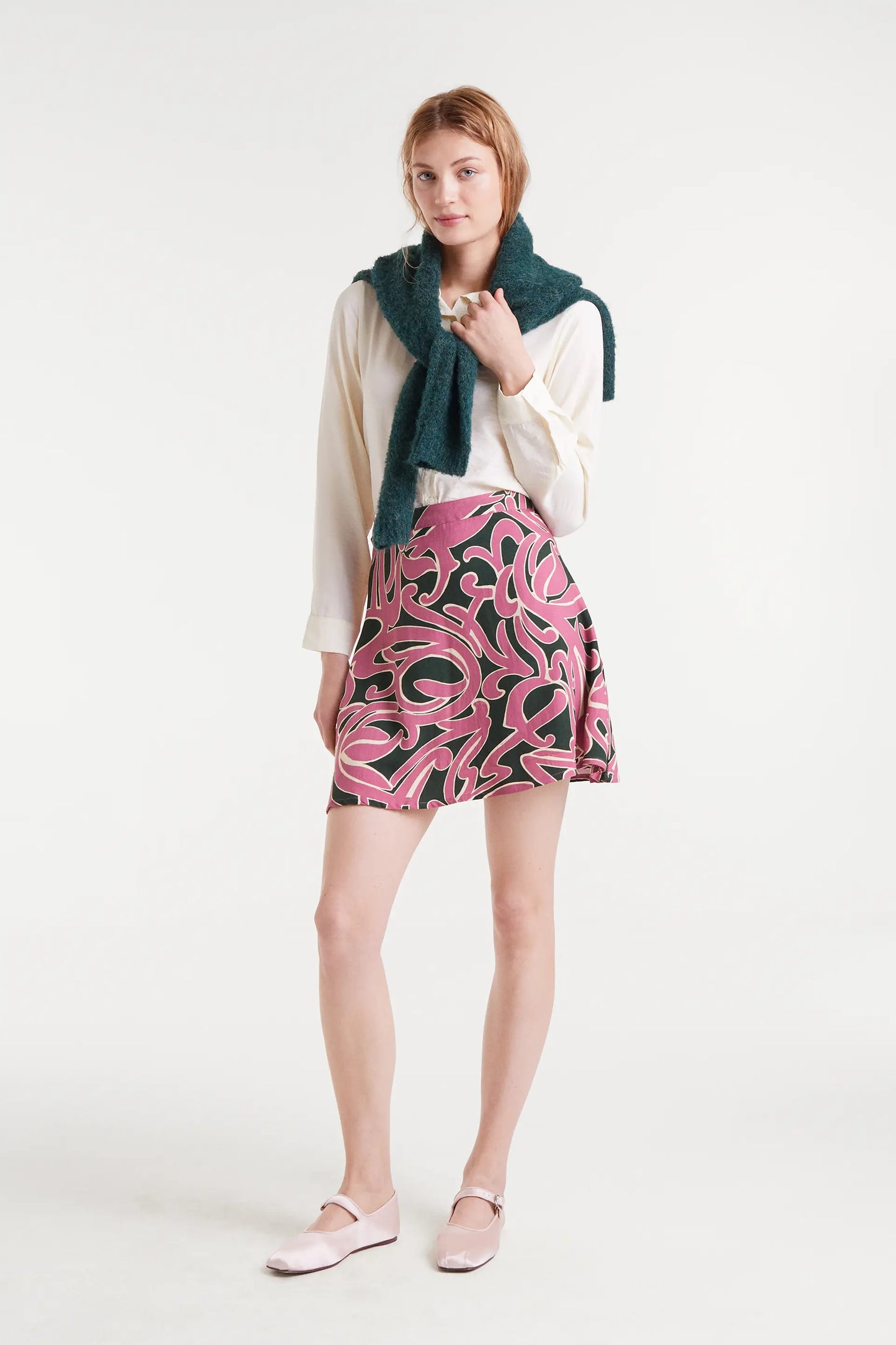 Falda midi con estampado Pastures