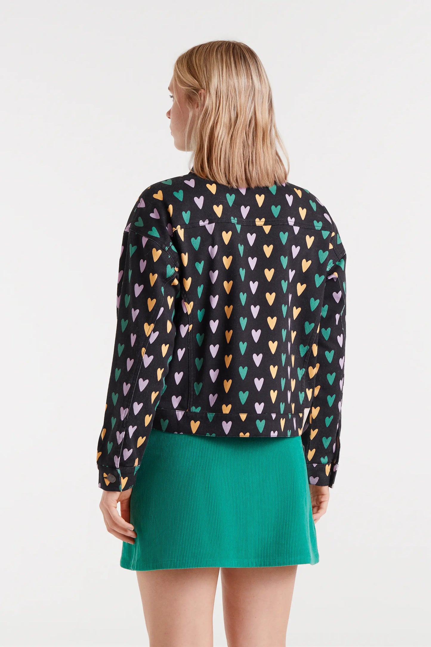 Cupid Lines print denim jacket