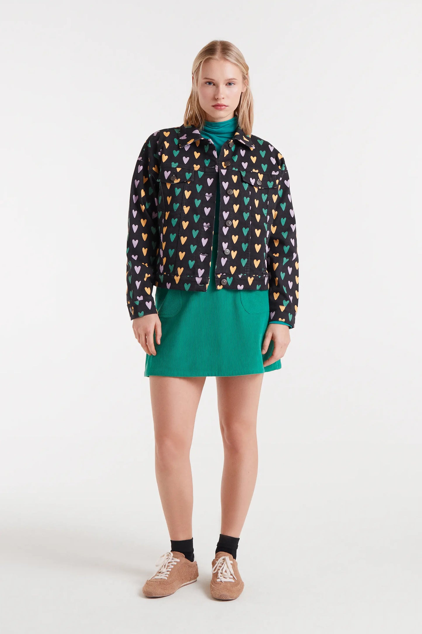 Cupid Lines print denim jacket