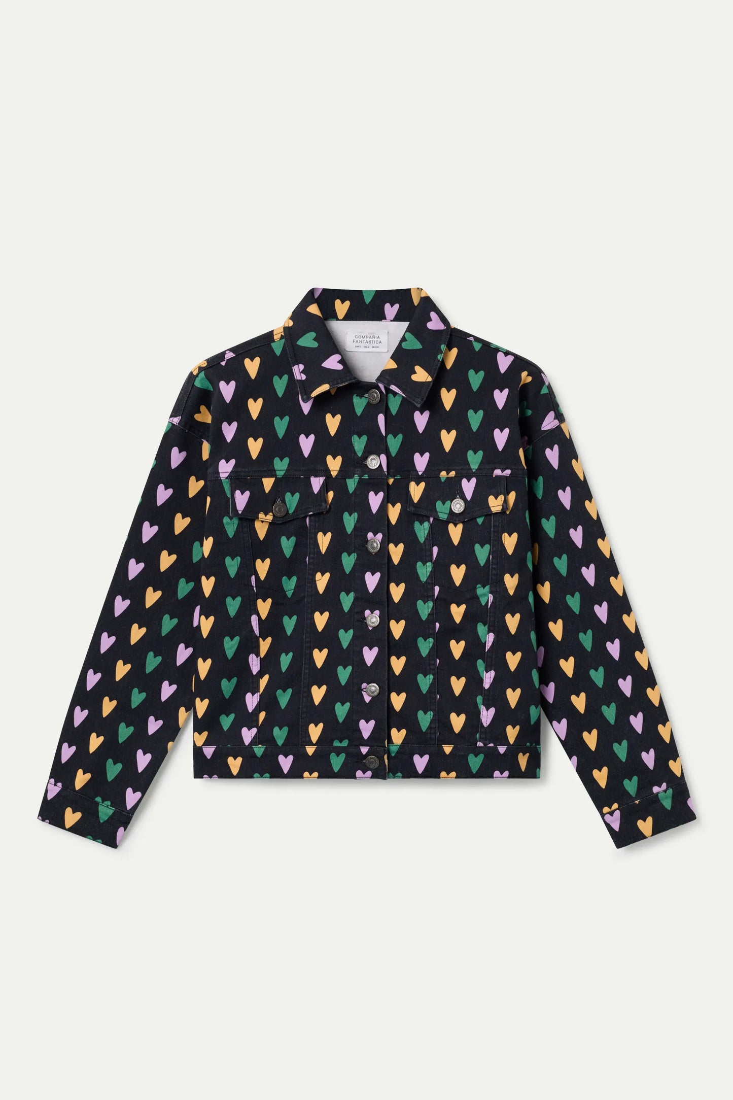 Cupid Lines print denim jacket