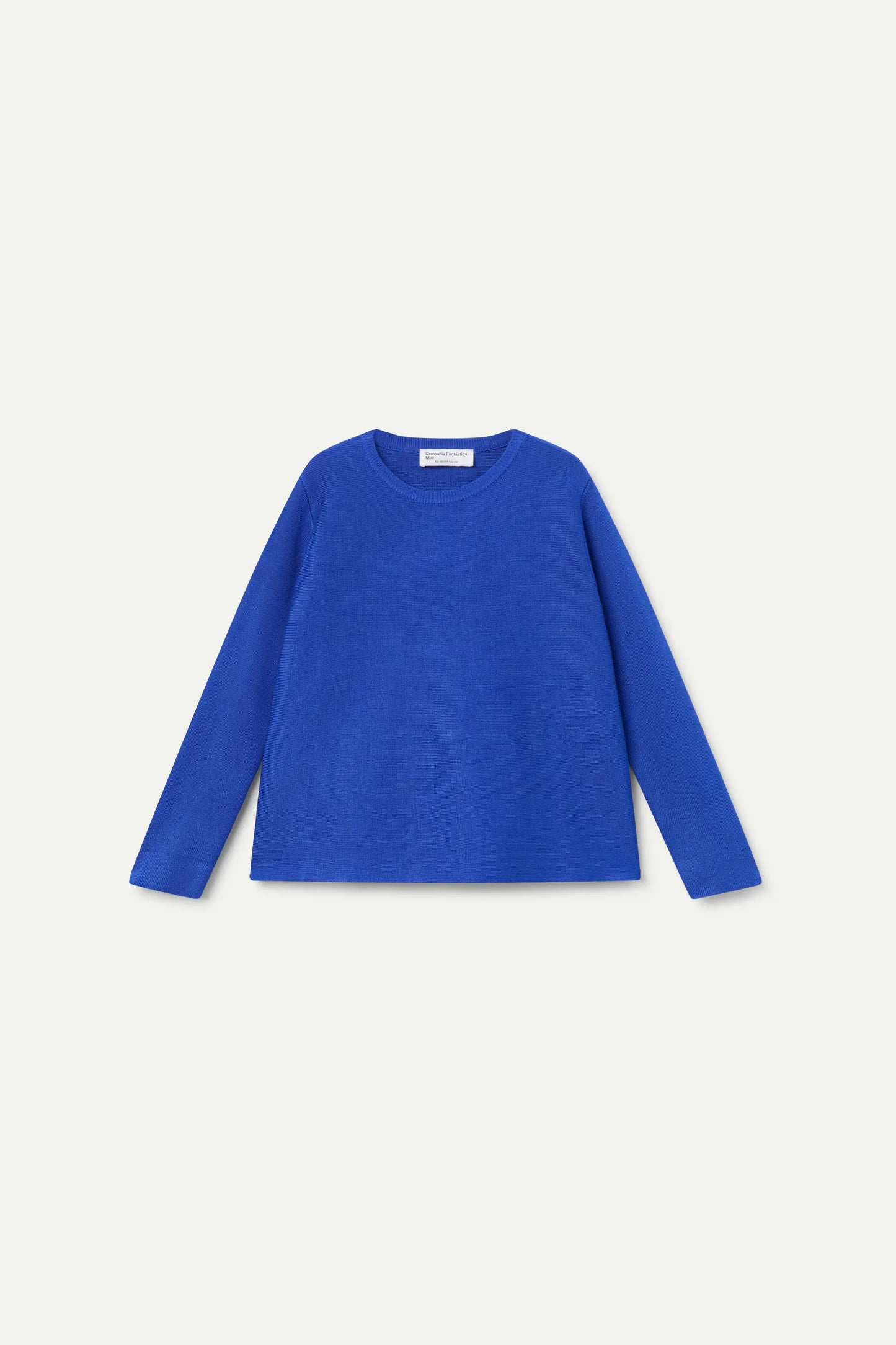 Fine knit girl's sweater with long sleeves in blue