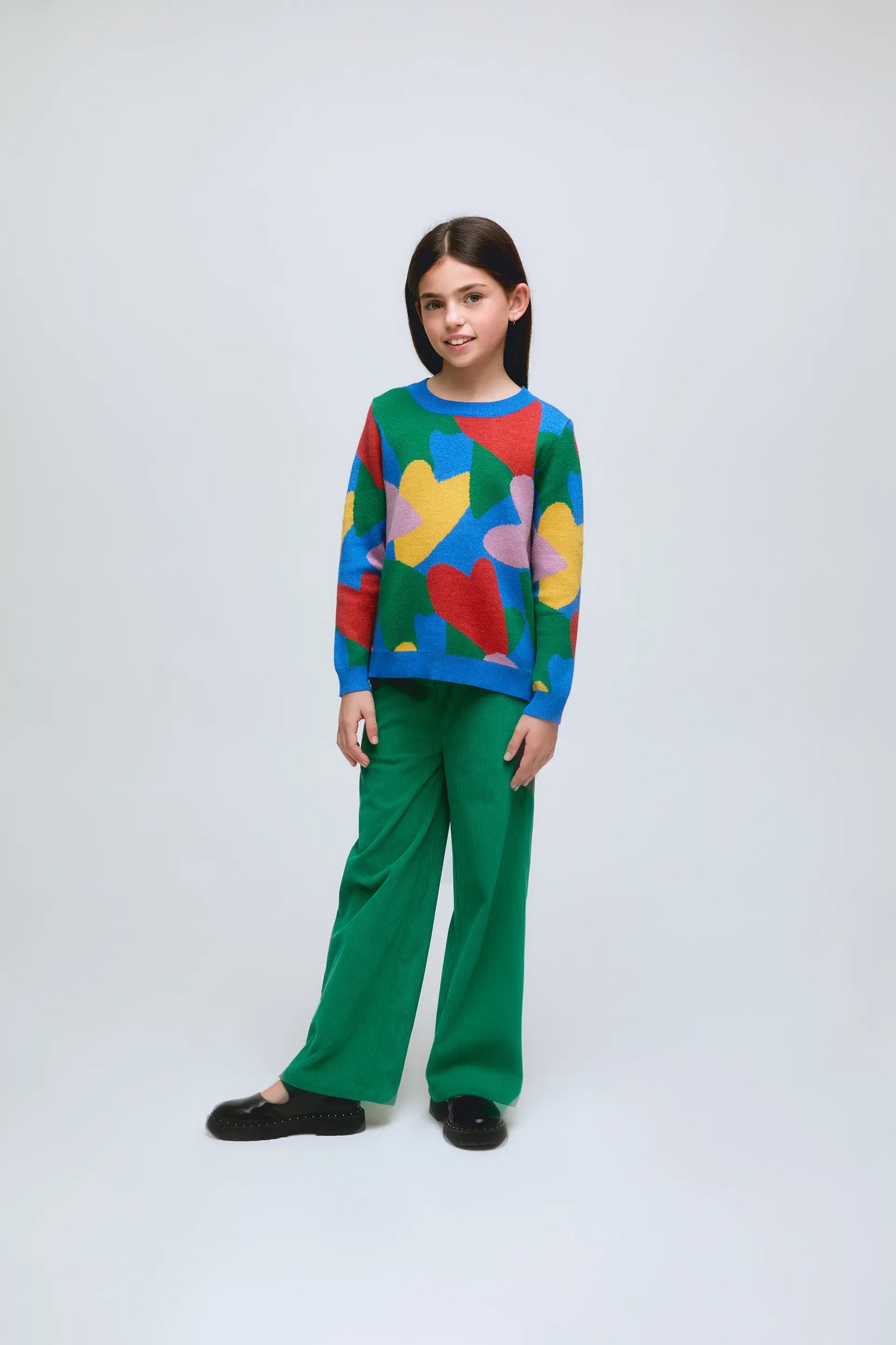 Maglione da bambina in maglia con stampa Cupido