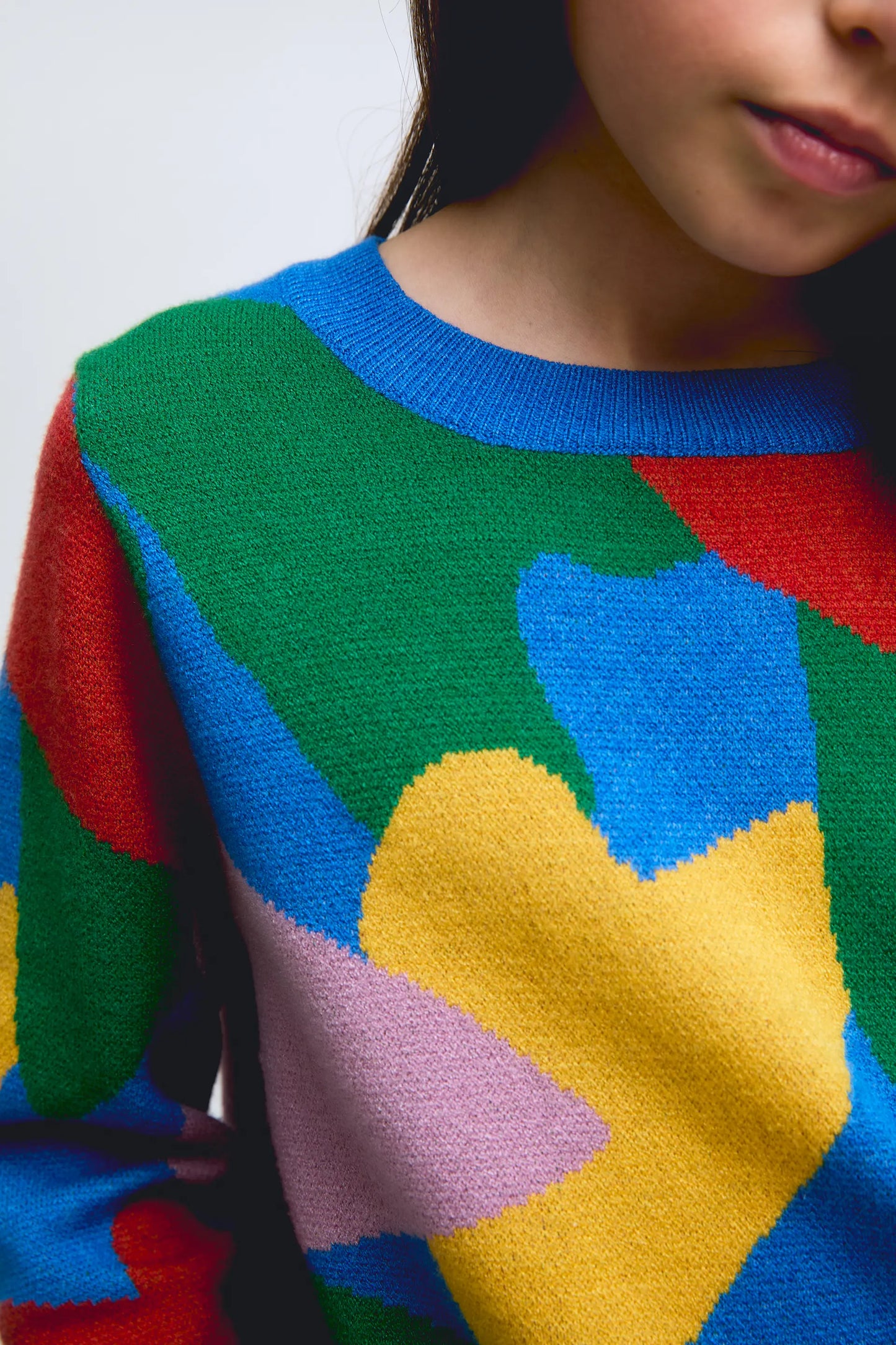Maglione da bambina in maglia con stampa Cupido