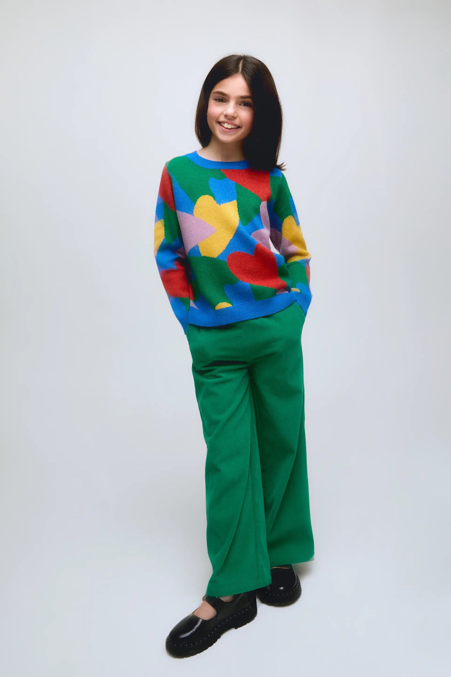 Maglione da bambina in maglia con stampa Cupido