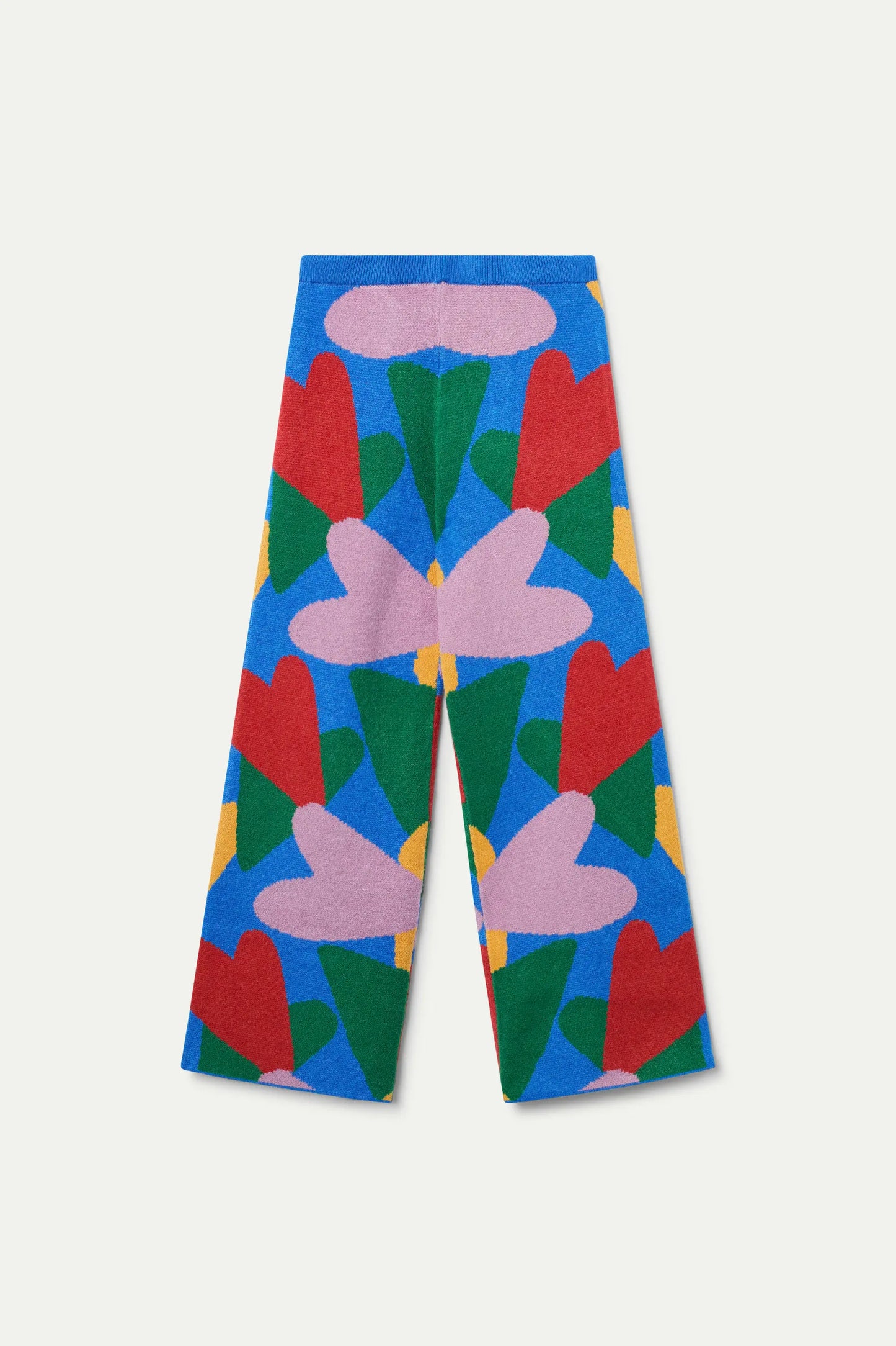 Pantaloni da bambina in maglia con stampa a cuore di Cupido