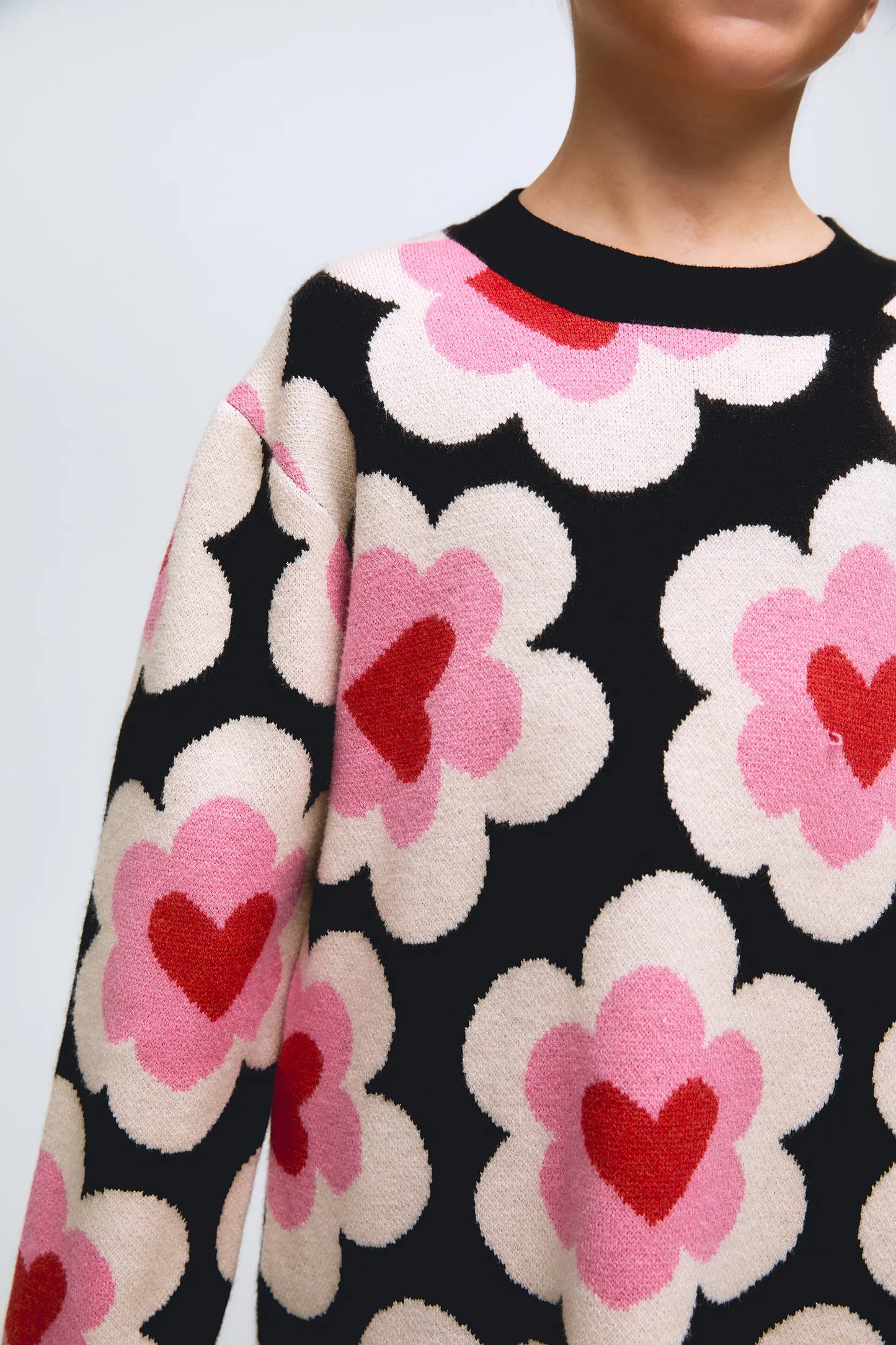 Abito corto da bambina con stampa a cuore