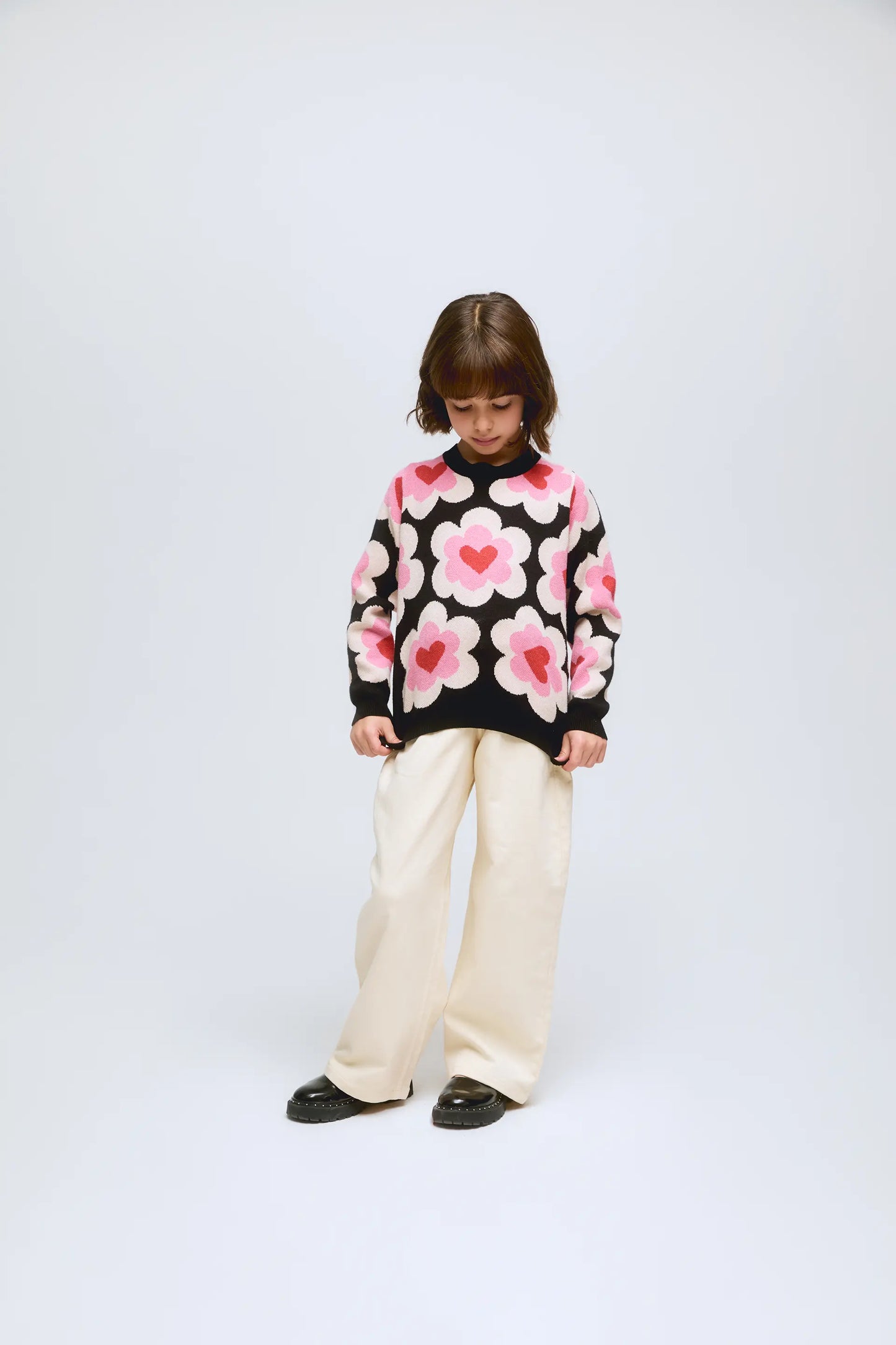 SweetHeart printed knit girl's sweater