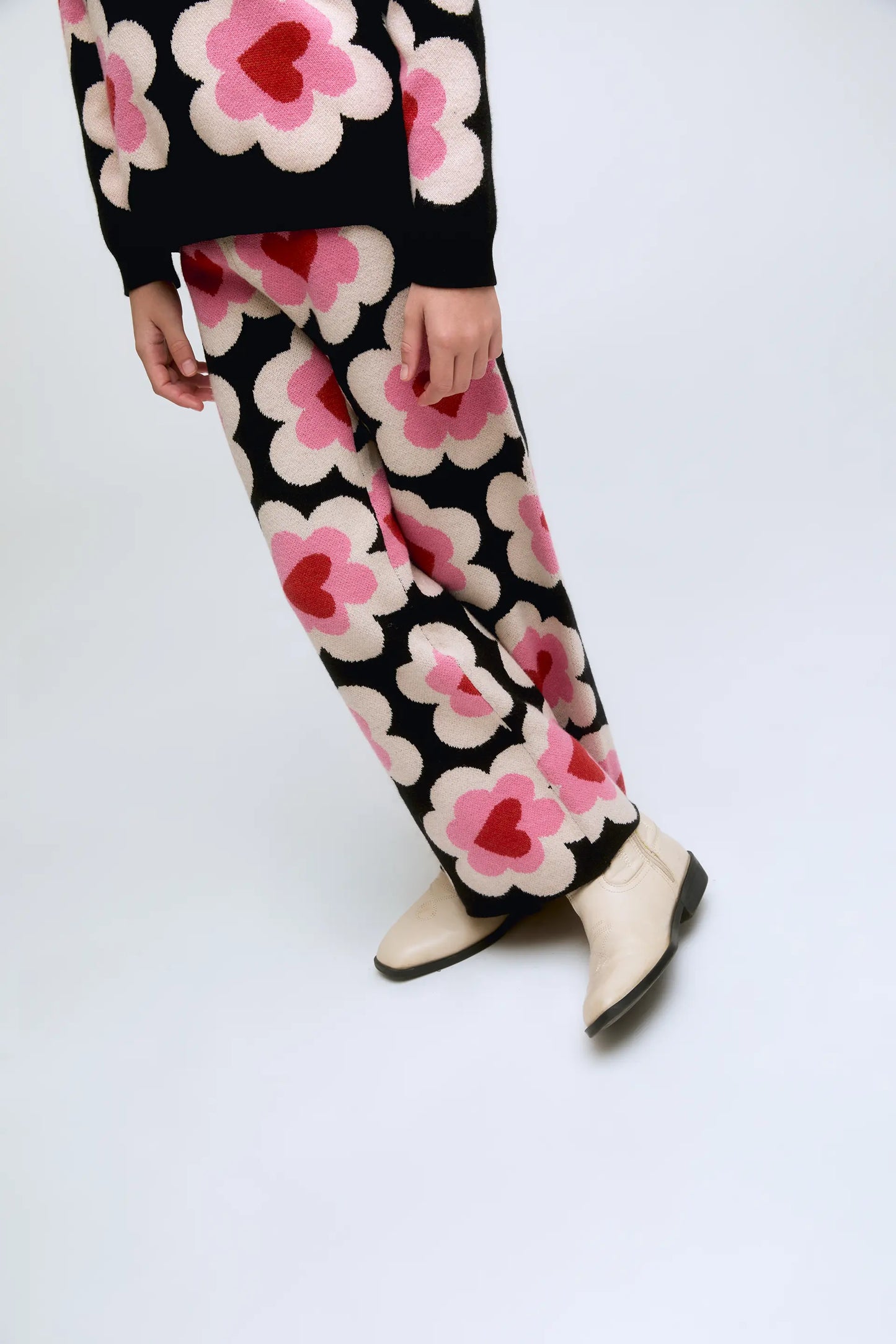 Pantaloni da bambina in maglia con stampa a cuore SweetHeart