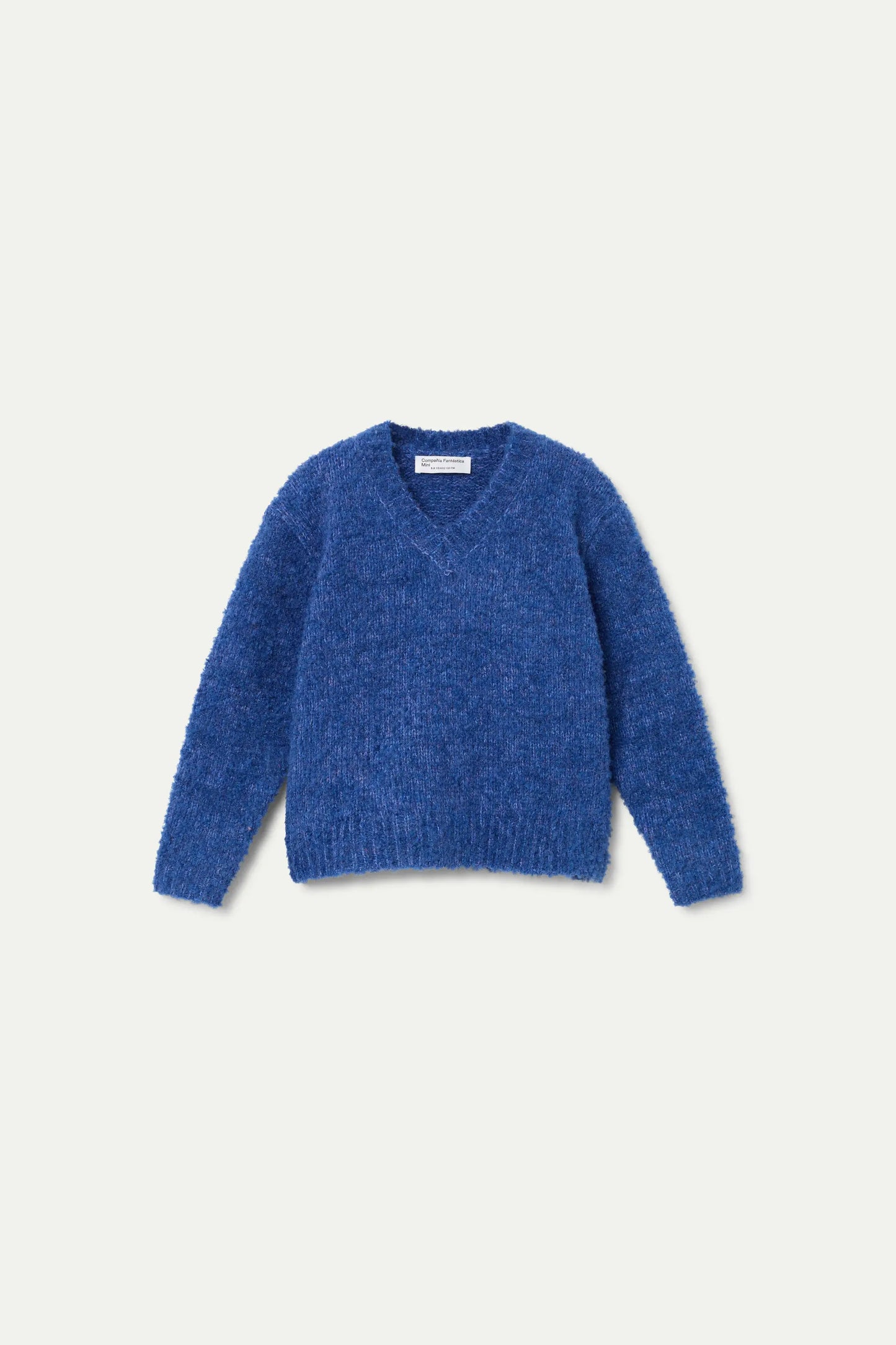 Blue textured knit girl's sweater
