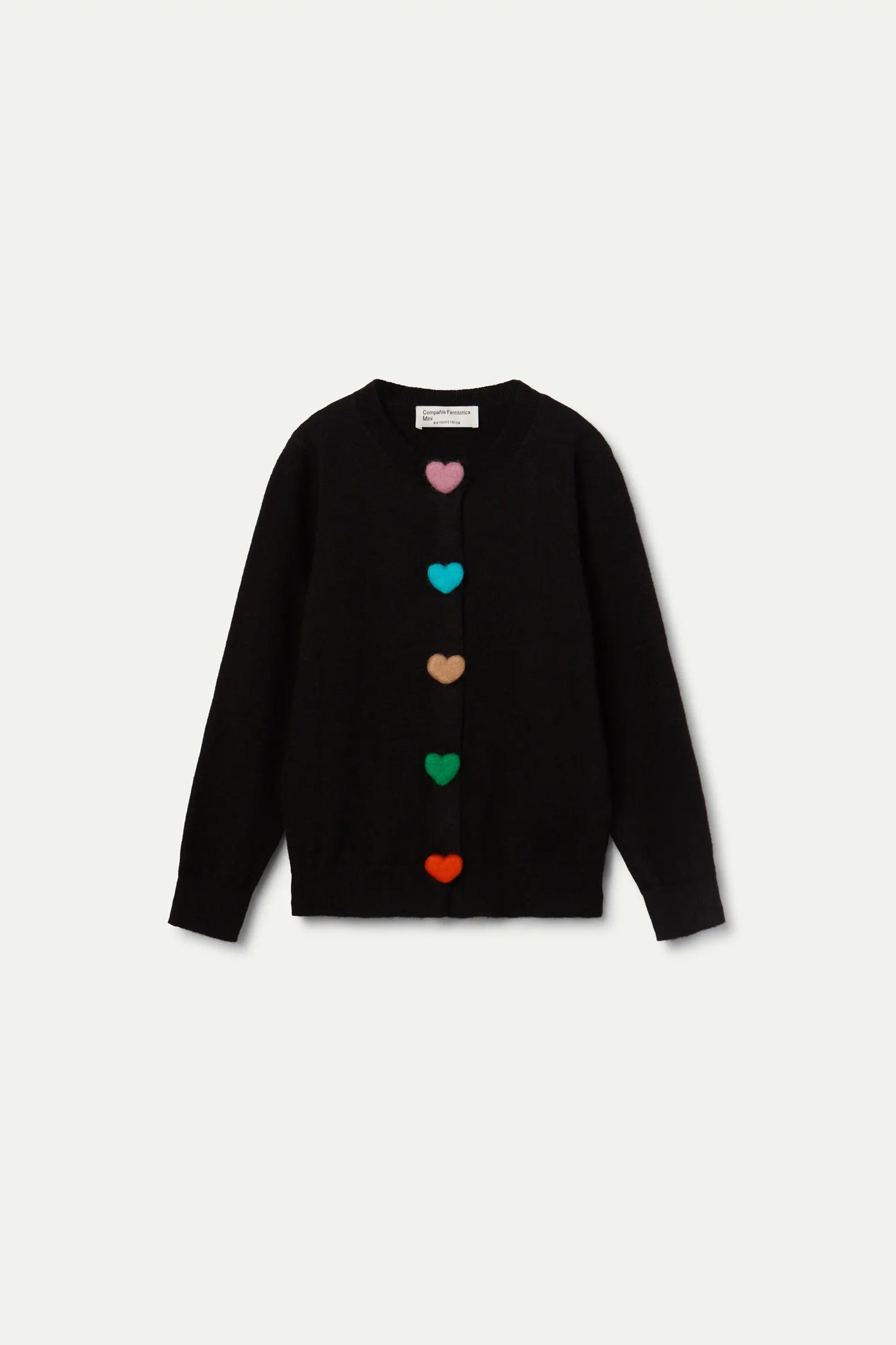 Girl's cardigan with black heart button detail