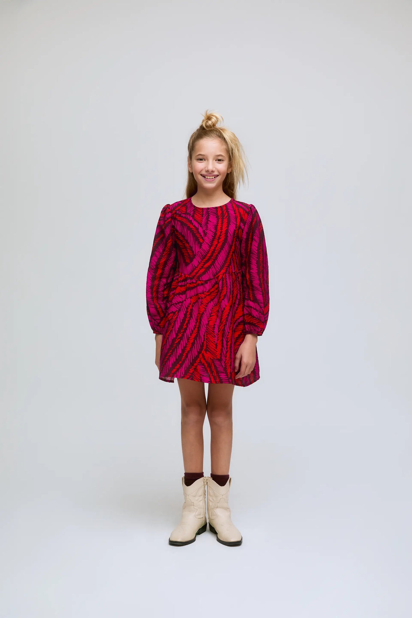 Vestido corto de niña estampado Fedora