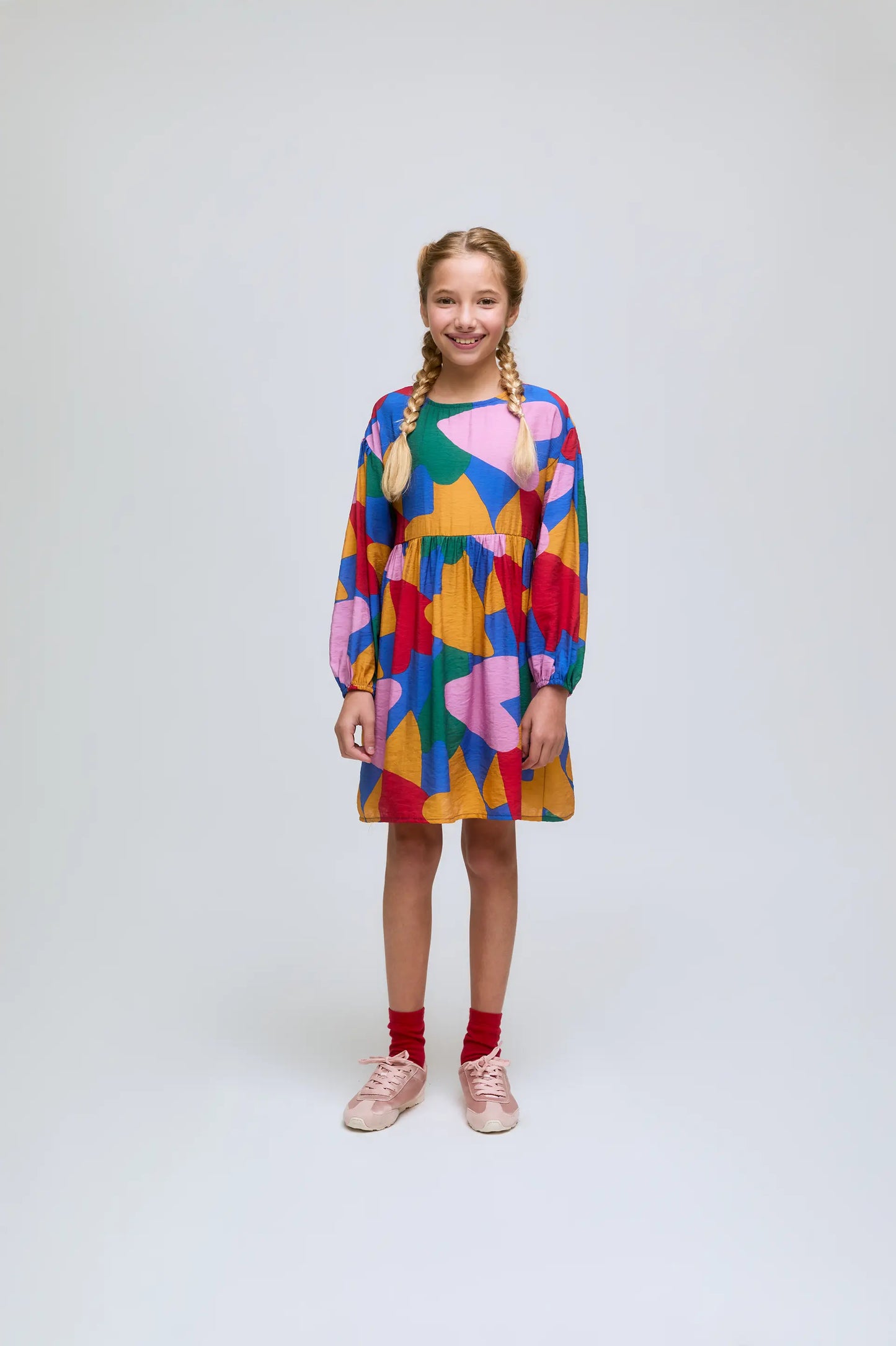 Cupid print short girl's dress