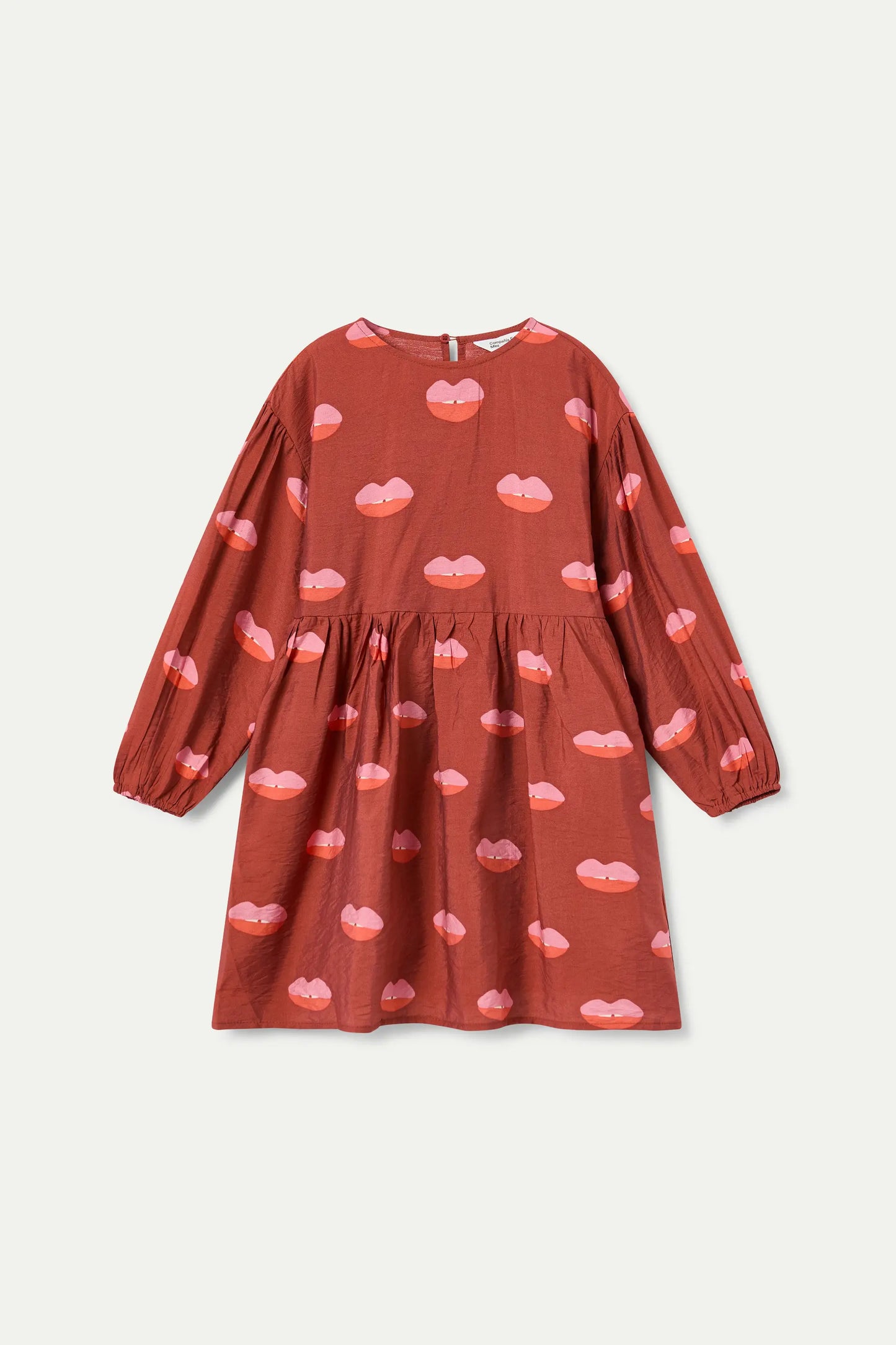 Lips print short girl's dress