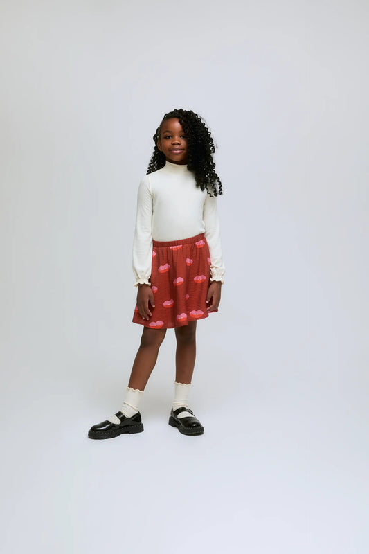 Falda corta de niña con estampado Lips