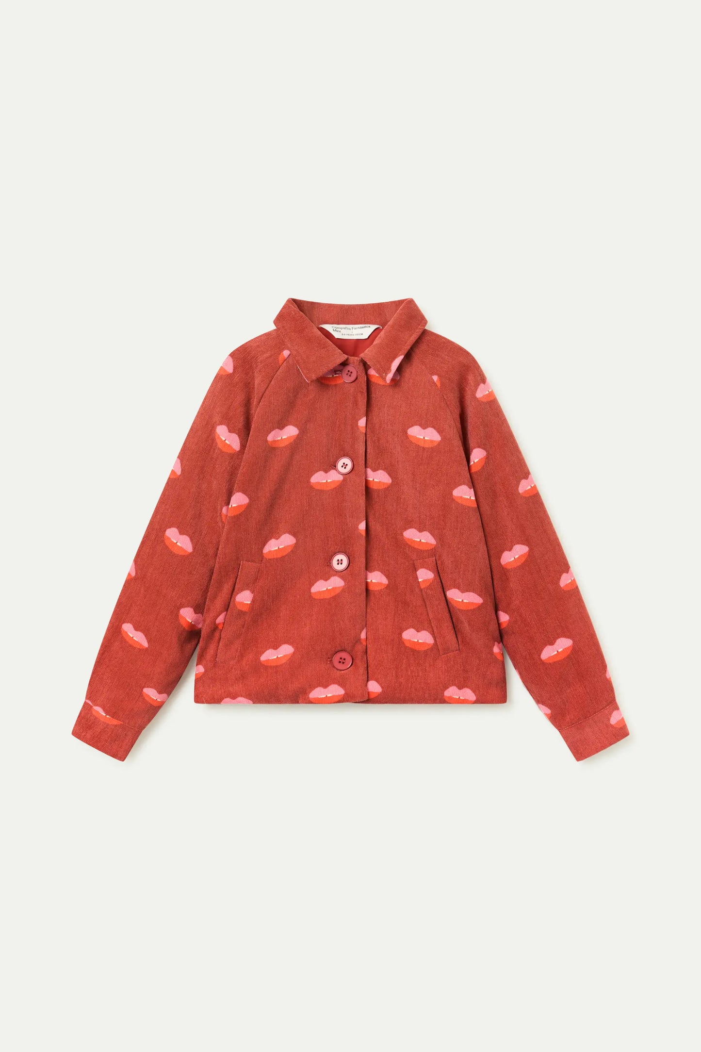 Lips print corduroy jacket