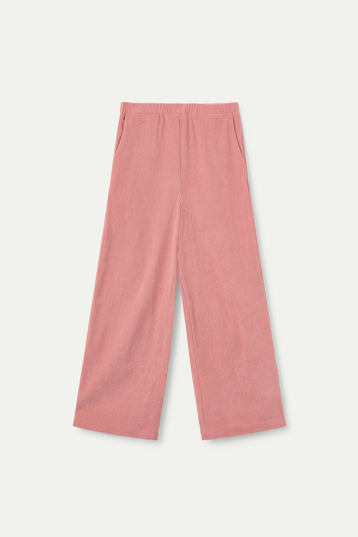 Pink corduroy straight-cut girl's trousers