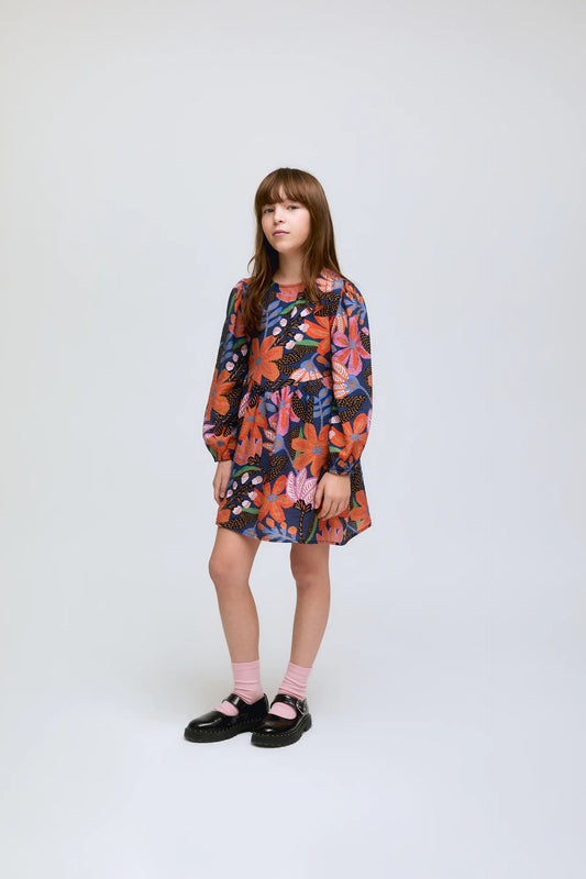 Vestido corto de niña estampado floral Tigerlilly de manga larga