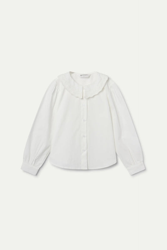 Camisa blanca de niña con bordado