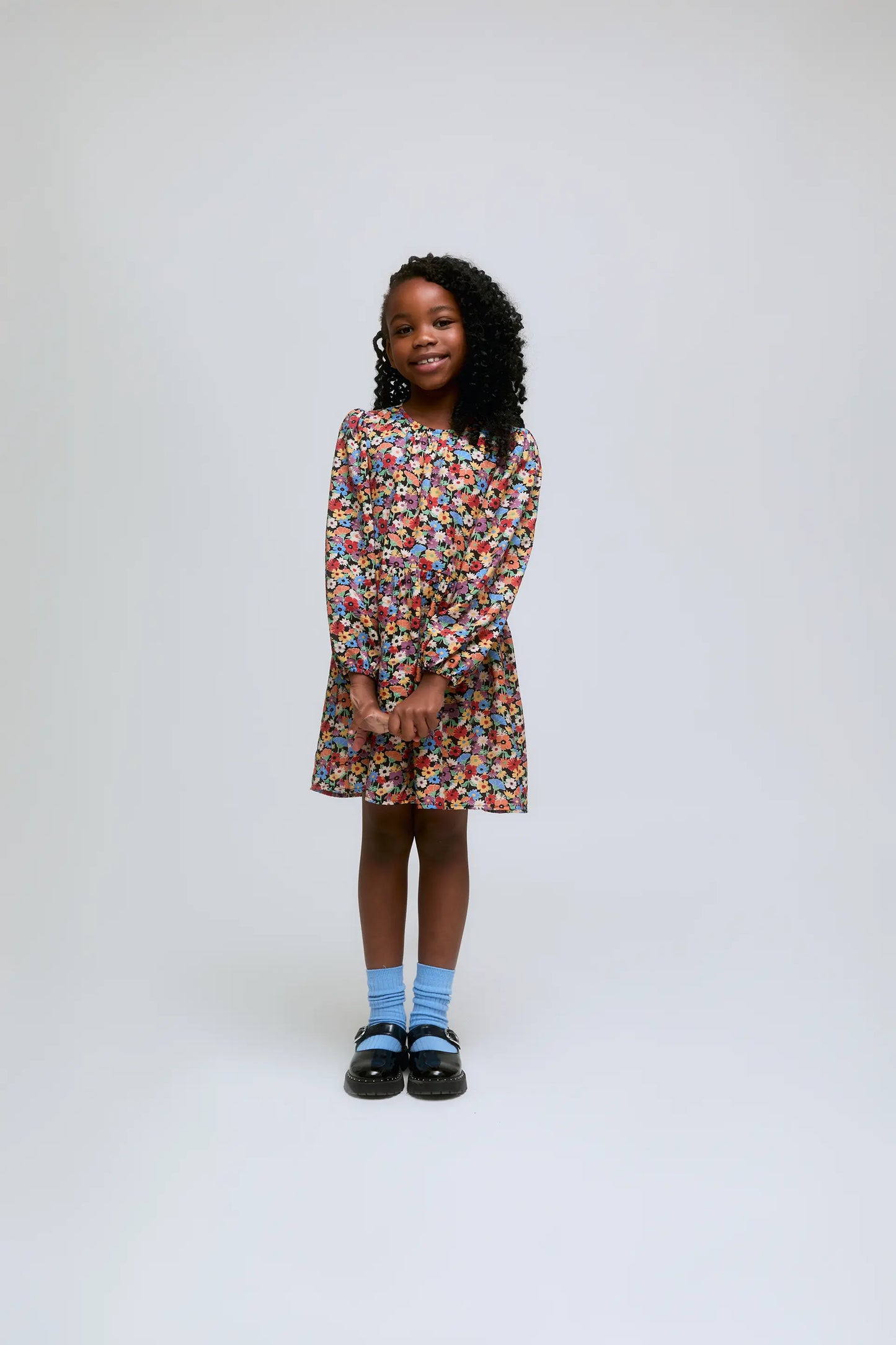 Abito corto a maniche lunghe con stampa Hampton