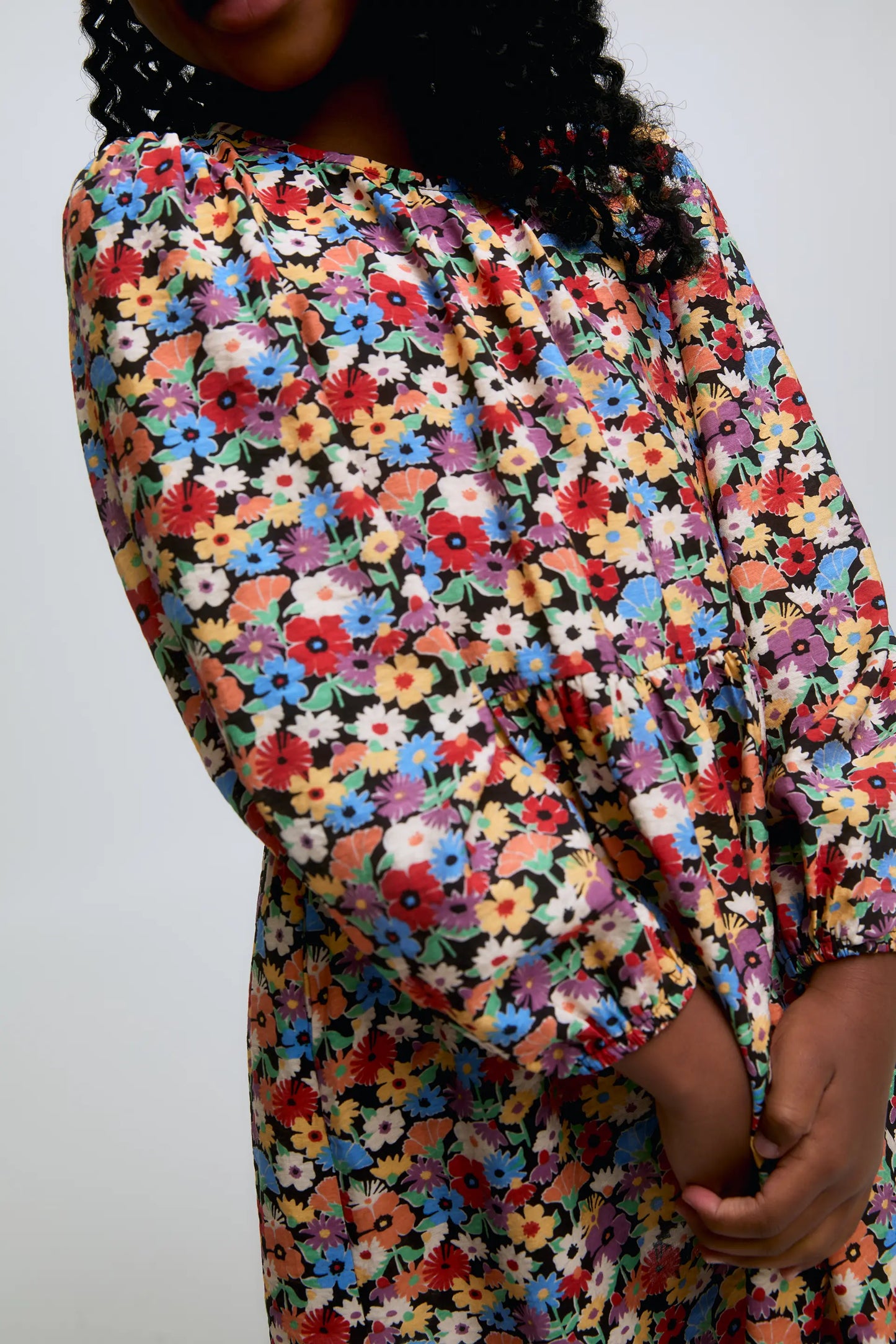 Abito corto a maniche lunghe con stampa Hampton