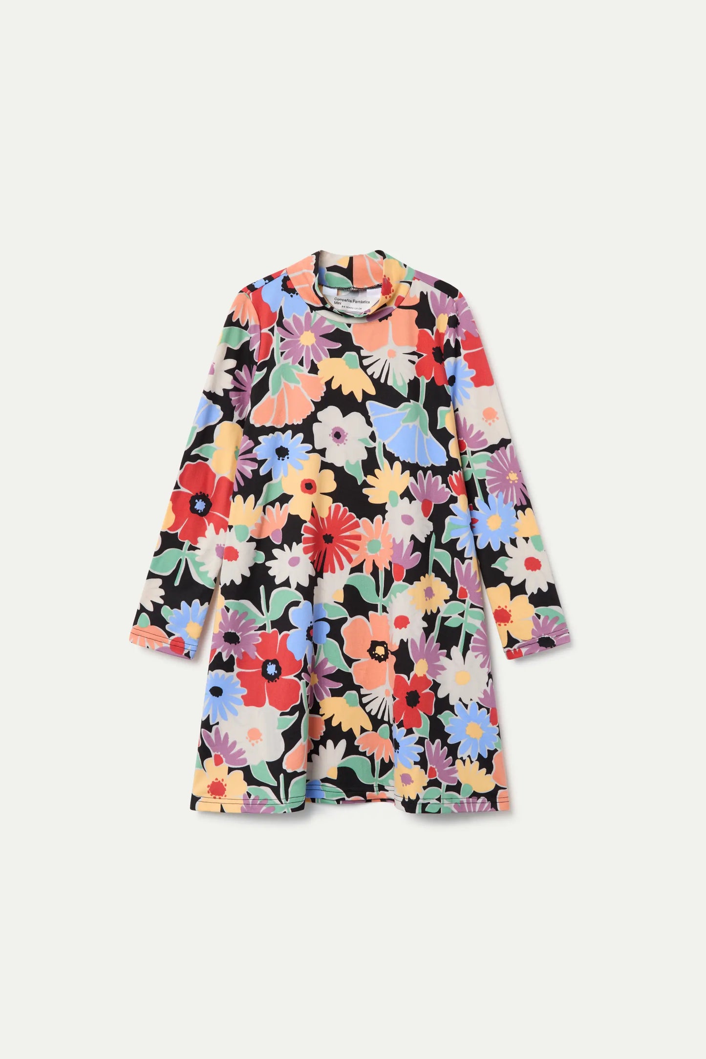 Abito corto da bambina con stampa floreale Hampton a maniche lunghe