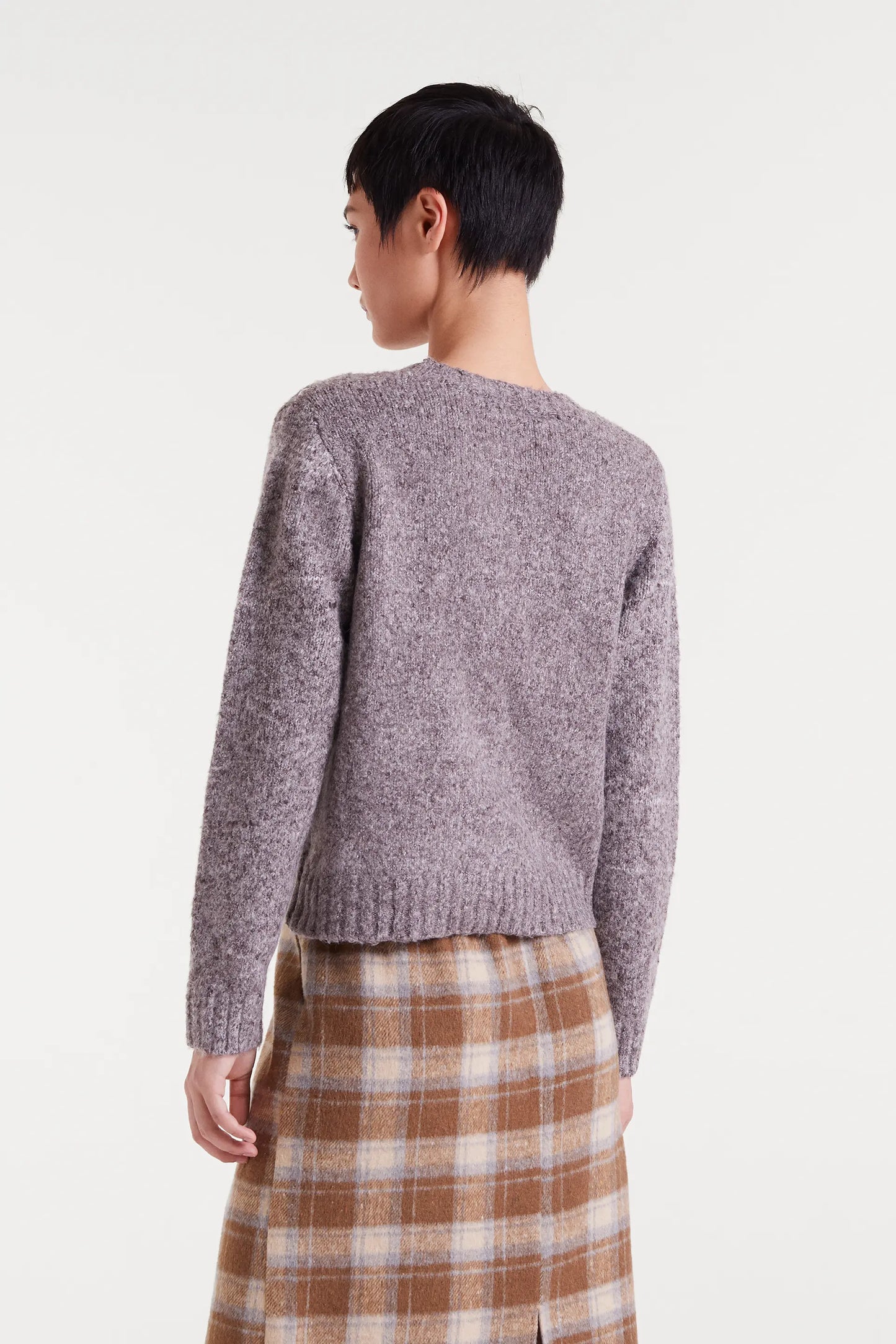 Brown knitted sweater with sequin details