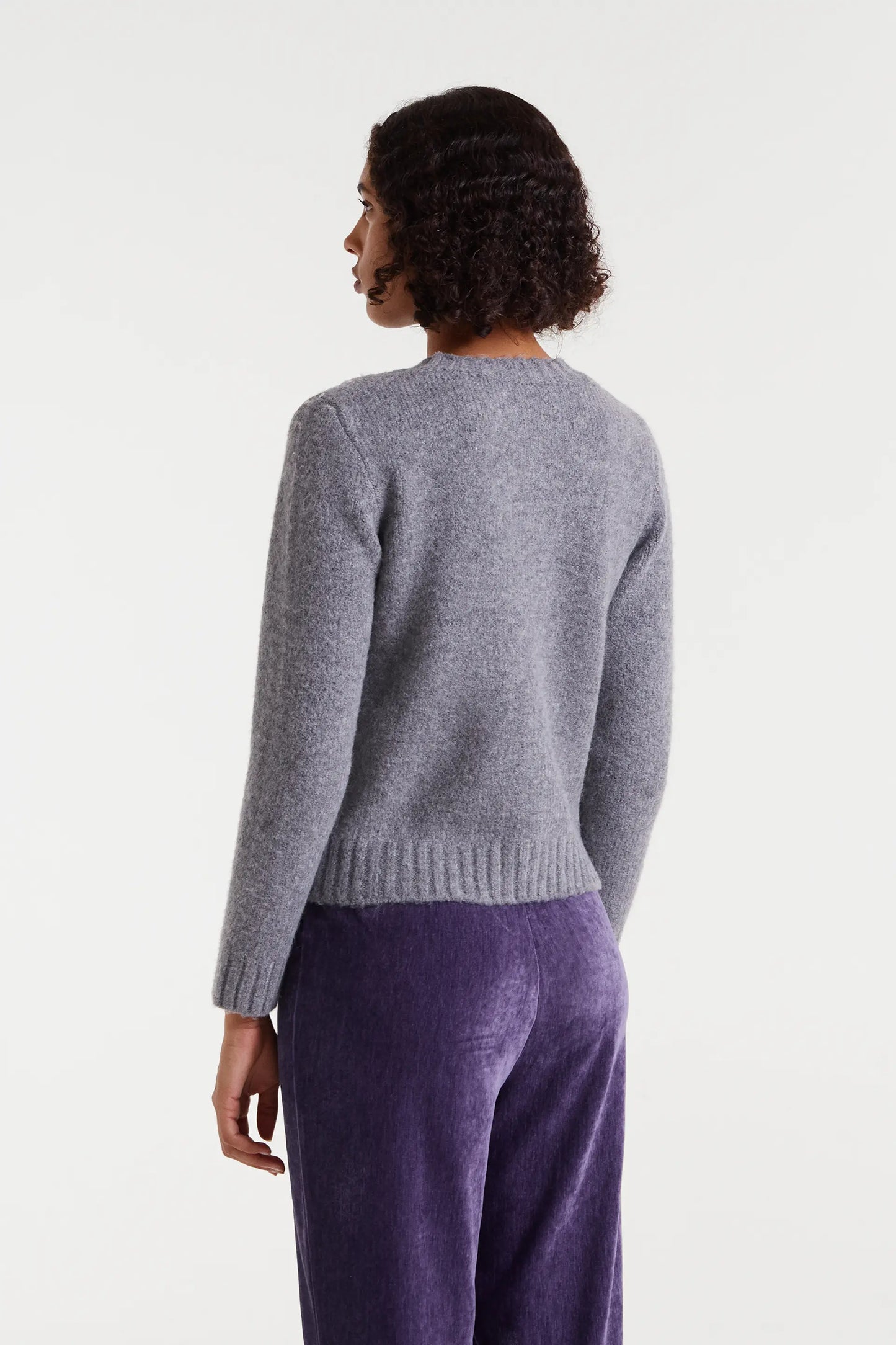 Gray knit sweater with sequin details