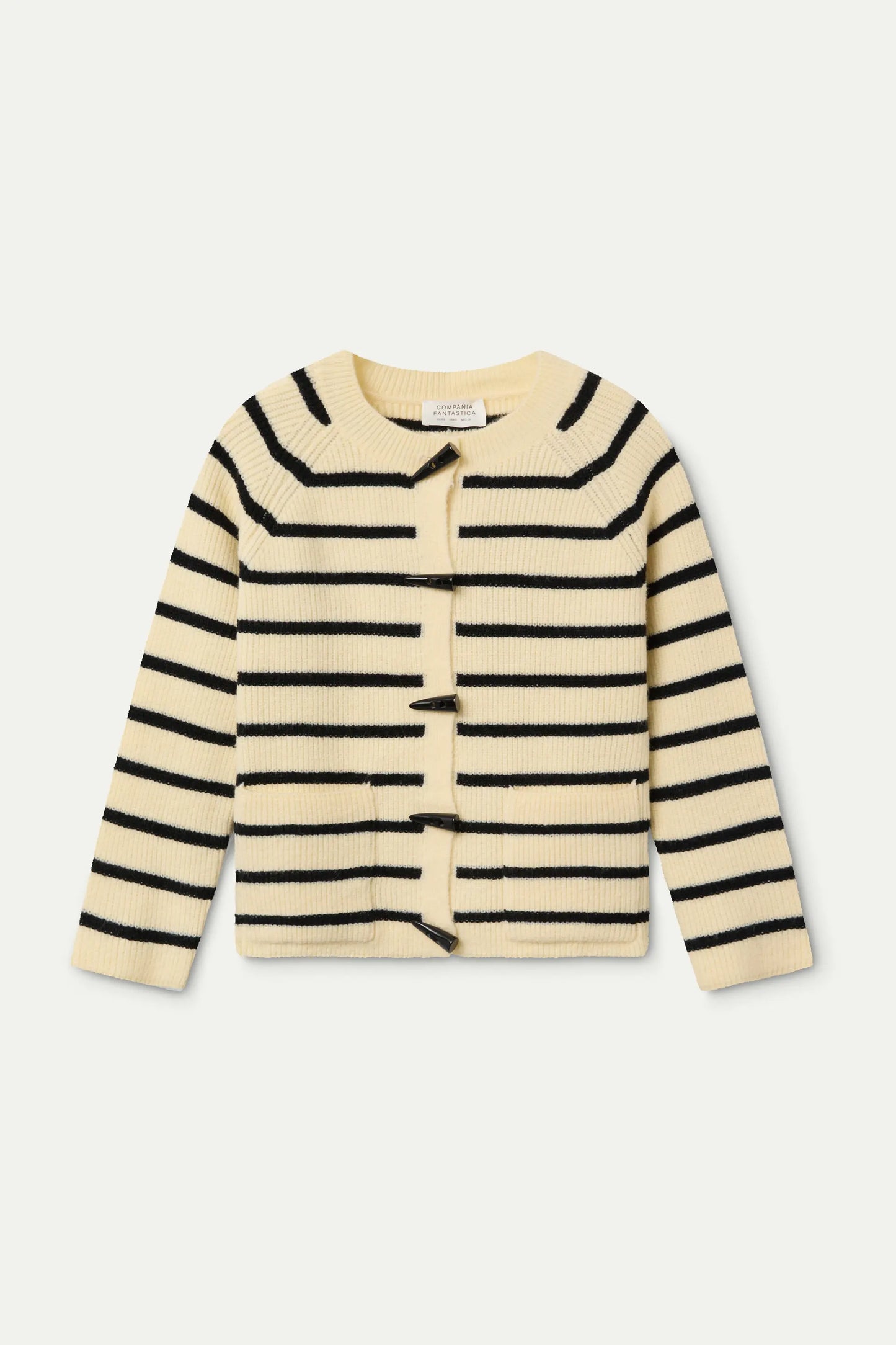 Cárdigan punto rayas blanco y negro