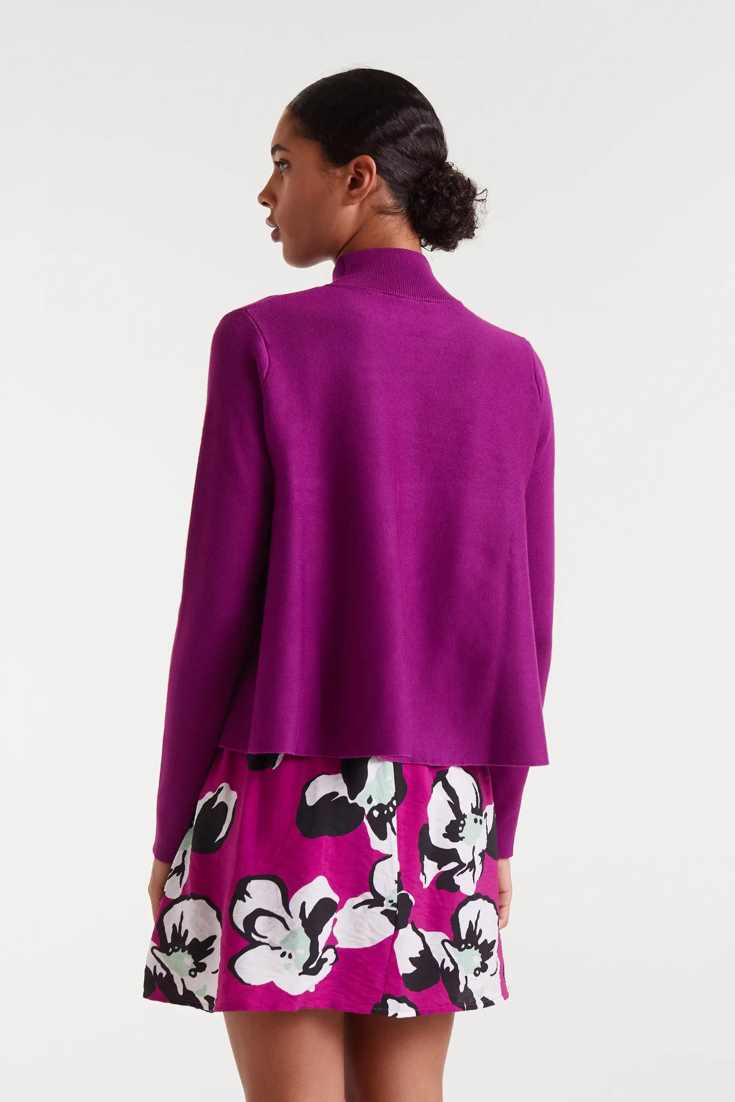 Maglione svasato Perkings magenta